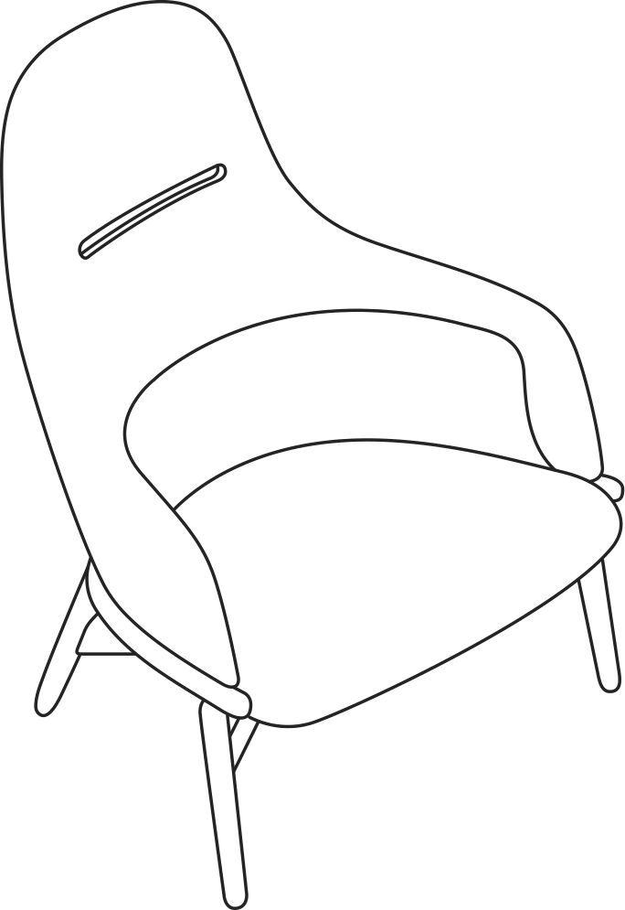 A line drawing - Reframe Lounge Chair | High Back