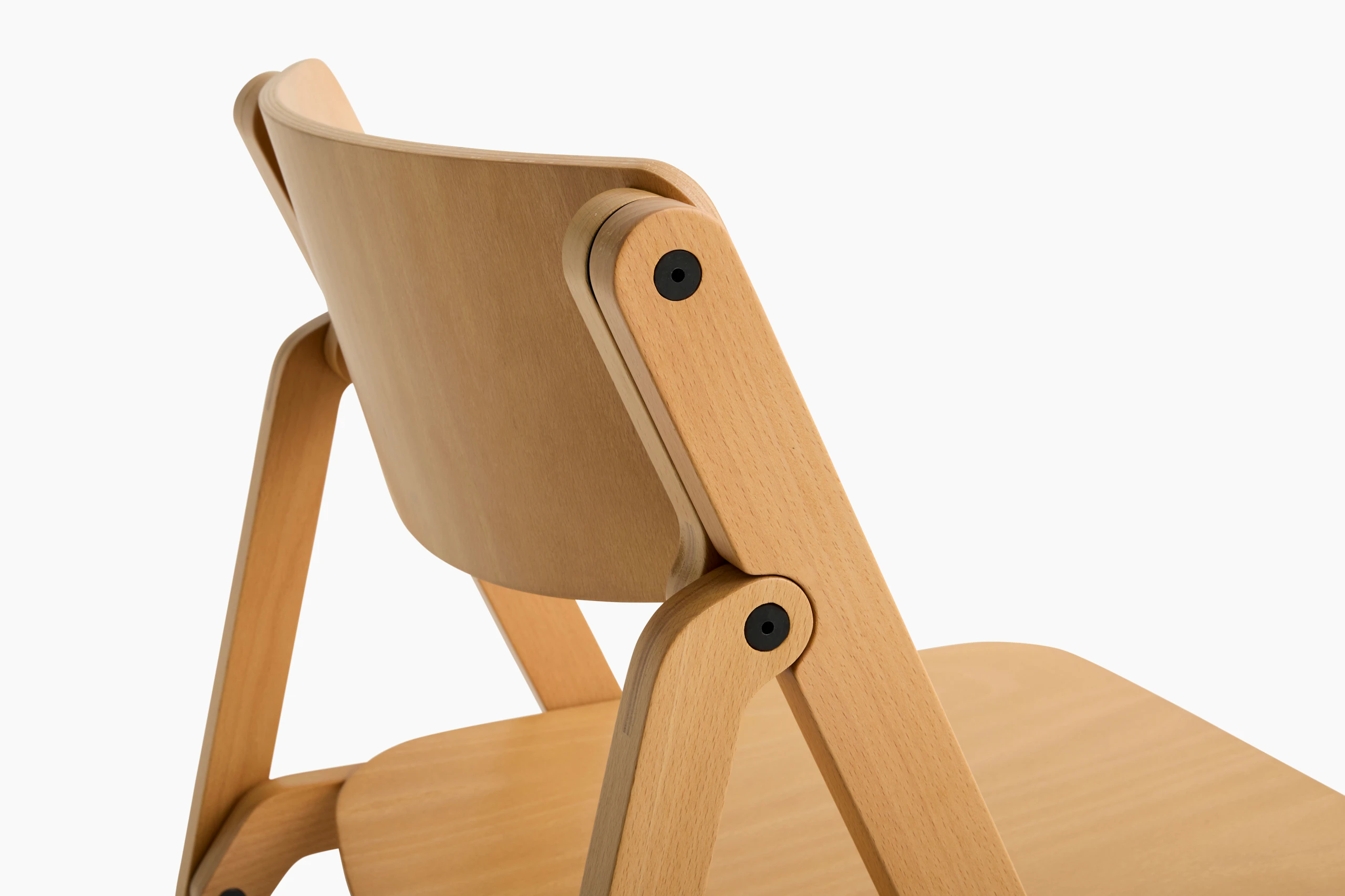 Backflip folding chair in golden finish, detail