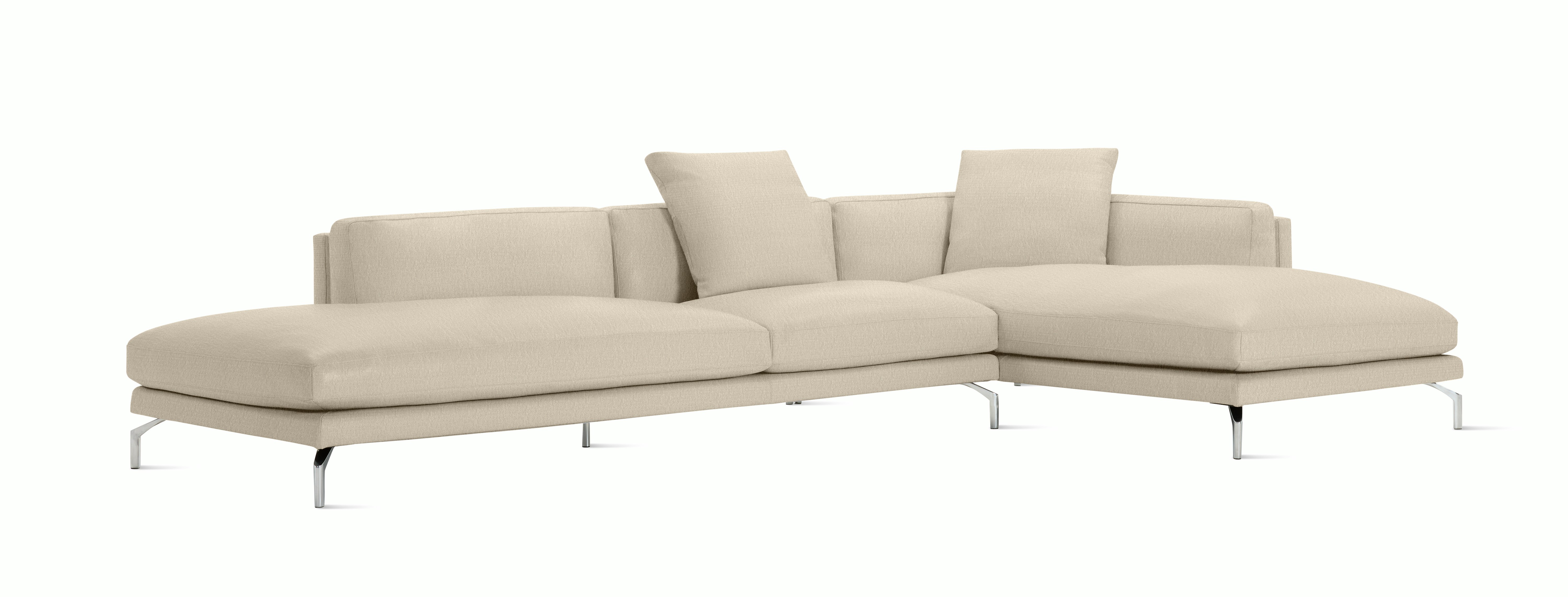 Como Open Sectional - Right Facing, Fabric, Album Linen, Gentle