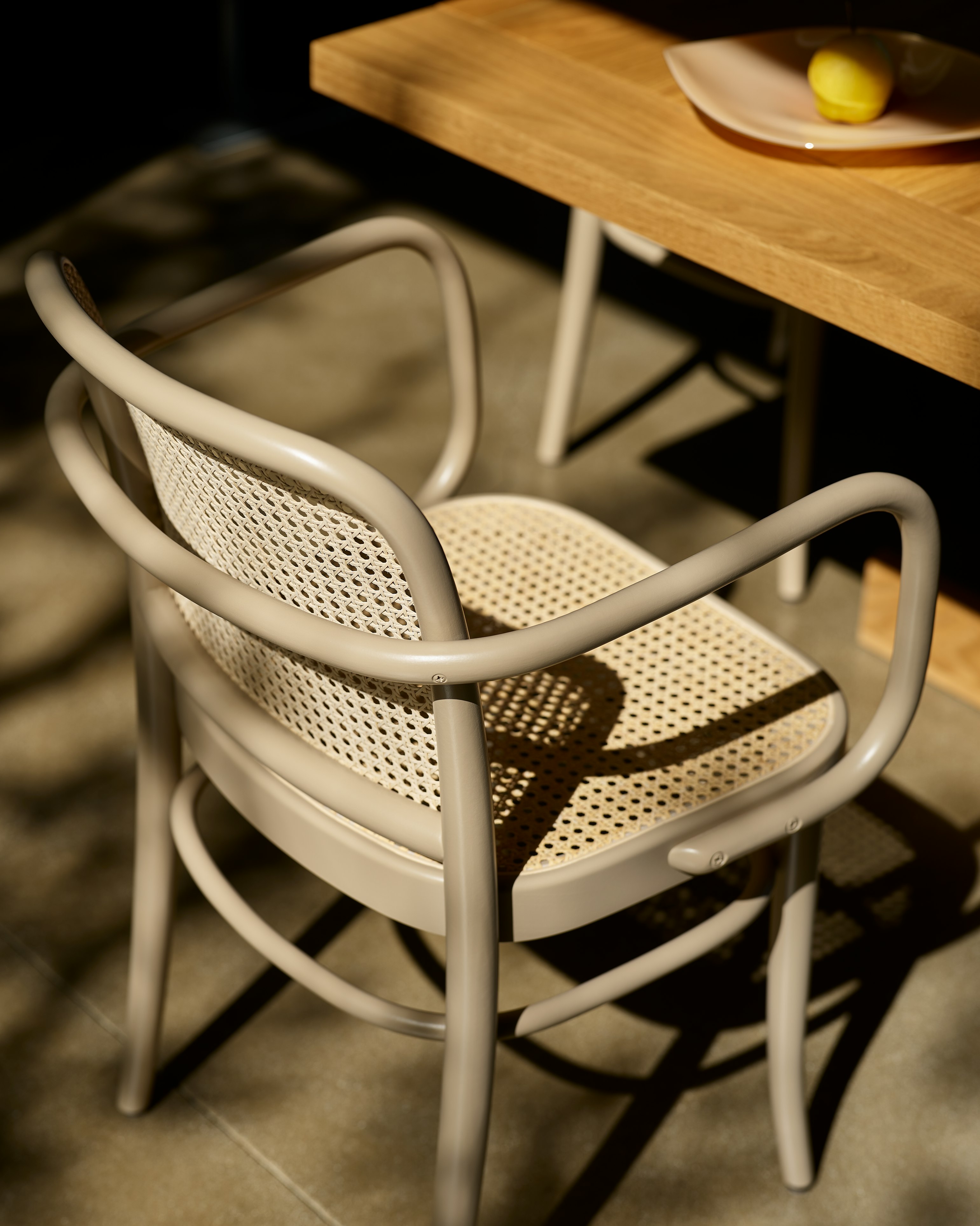 Hoffmann Dining Chair - Armchair, Cane, Savanah Tan