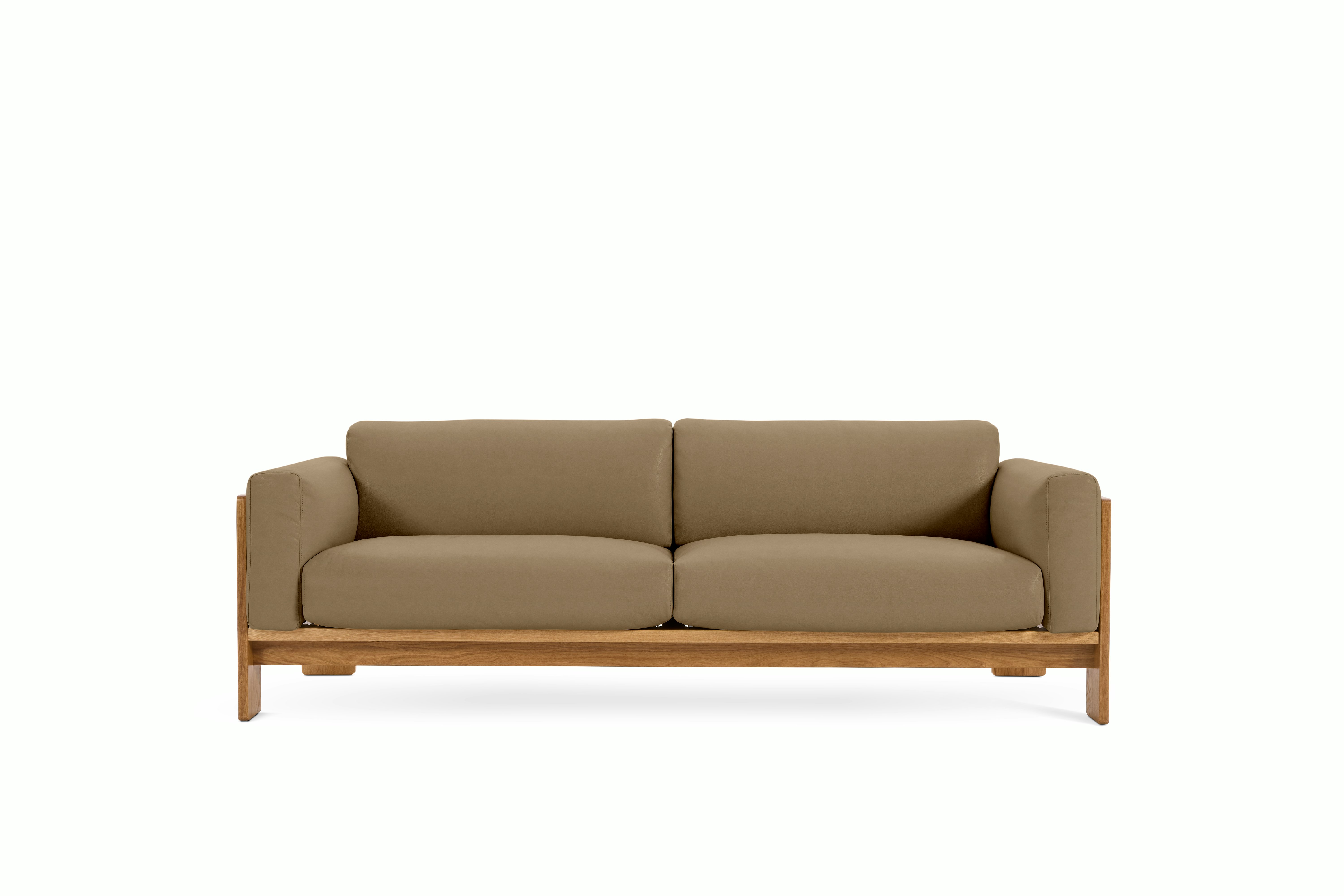 Bastiano Sofa - Ultrasuede,  Wood,  Oak