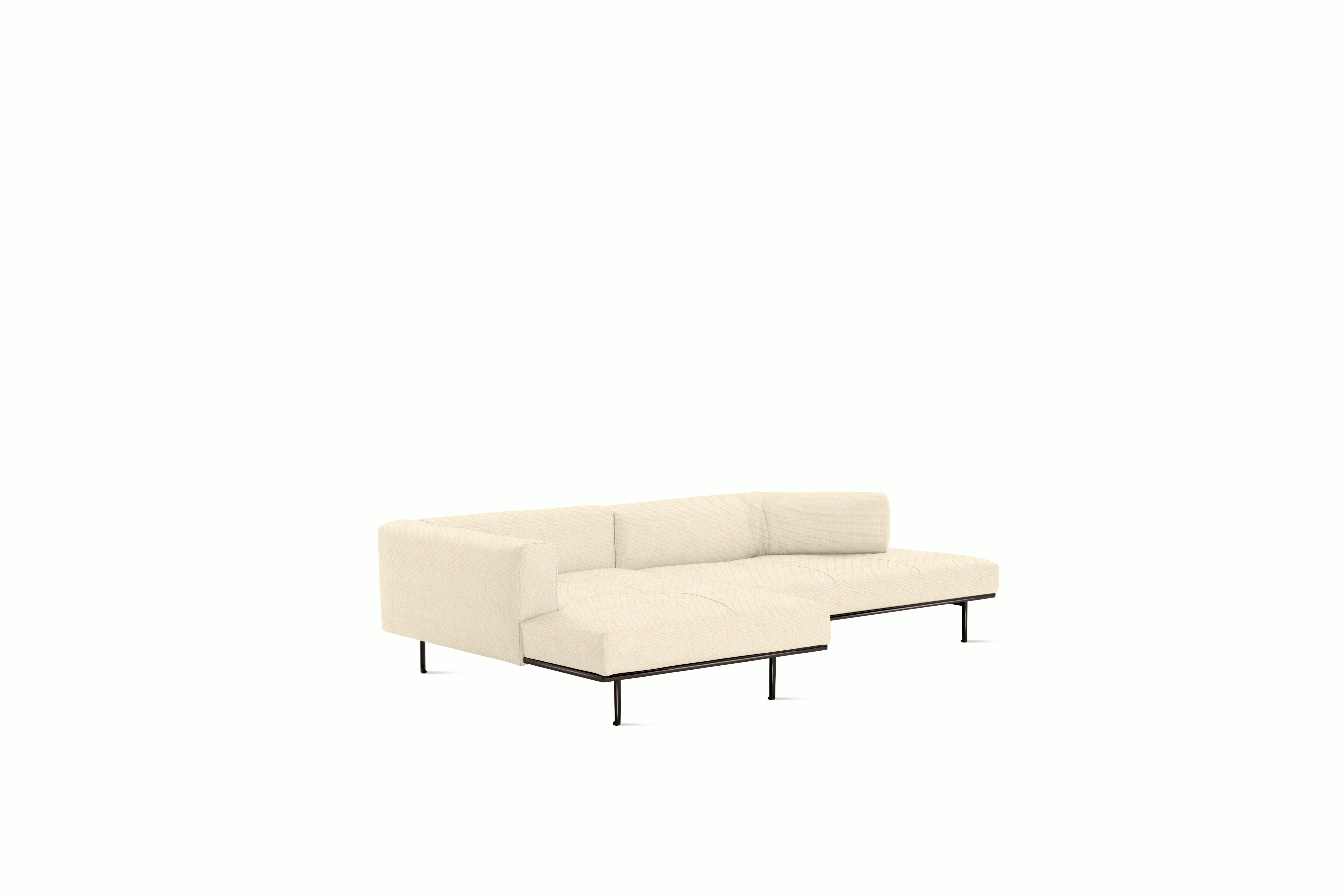 Matic Sectional - M18 Config - One-Arm Sectional,  Right,  Quilted,  Cato,  Natural,  Charcoal