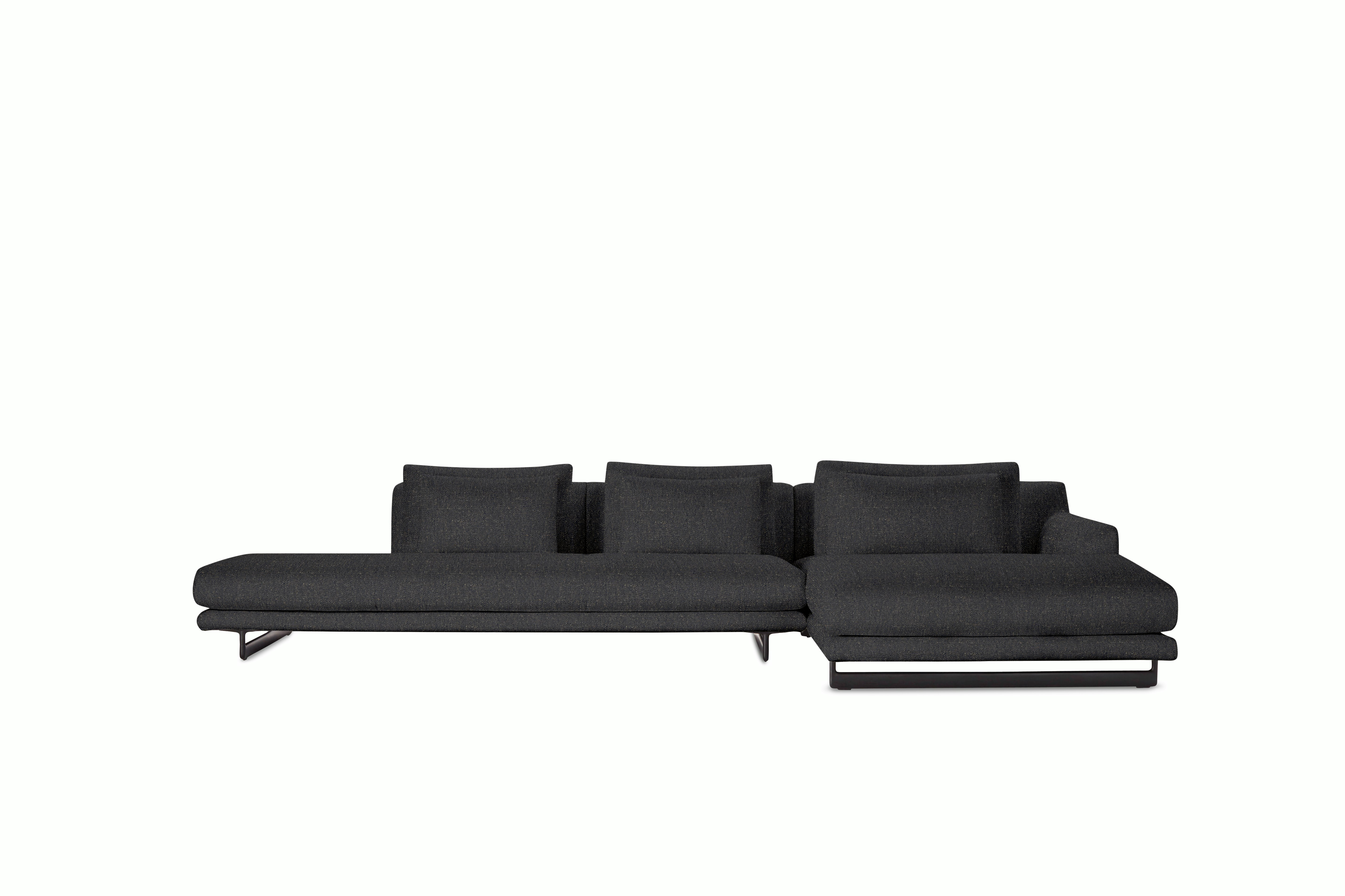Lecco Open Sectional - Right - Album Linen, Millennium - Black