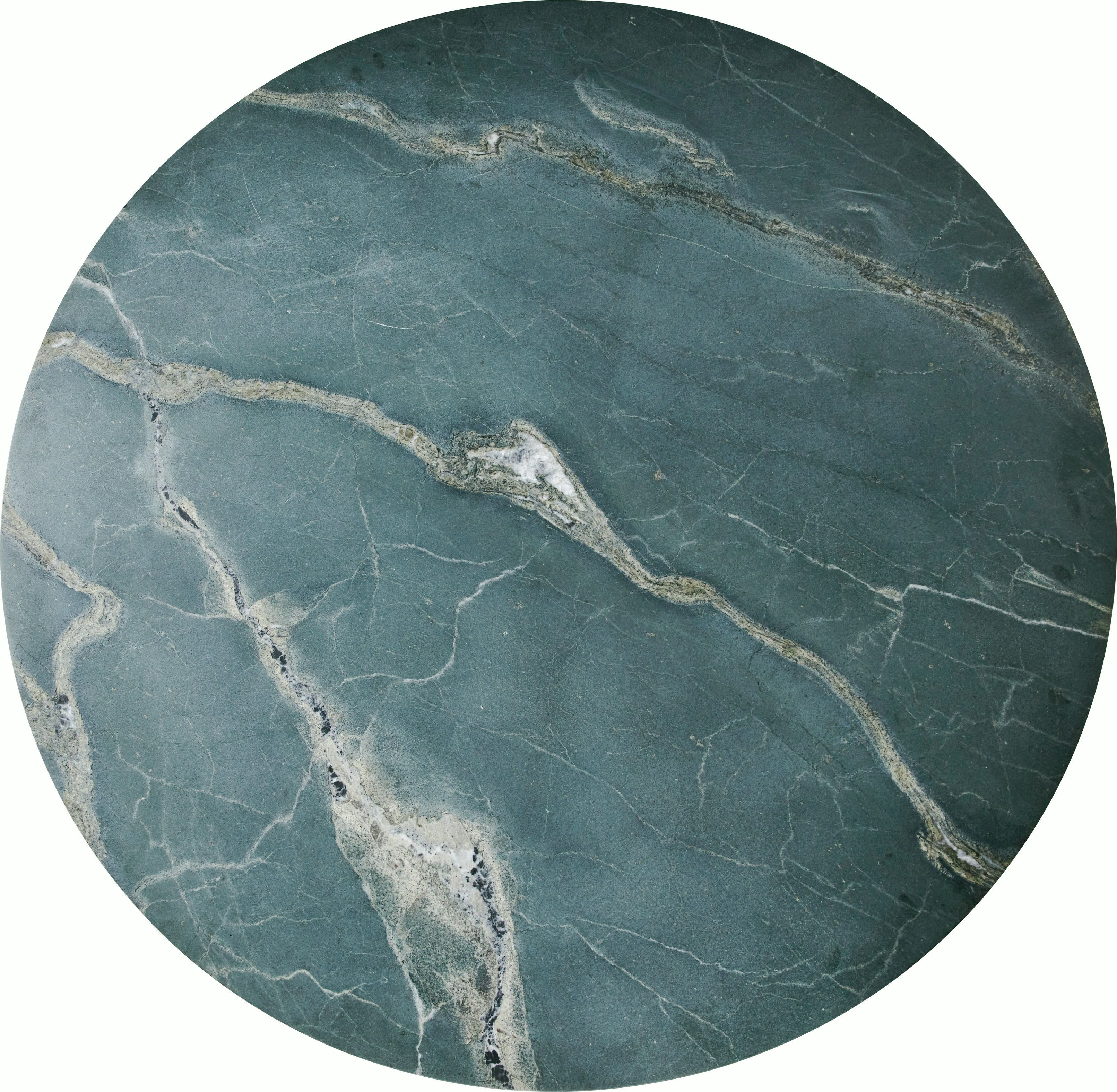 A Epic Outdoor Dining Table in Green viewed from above.