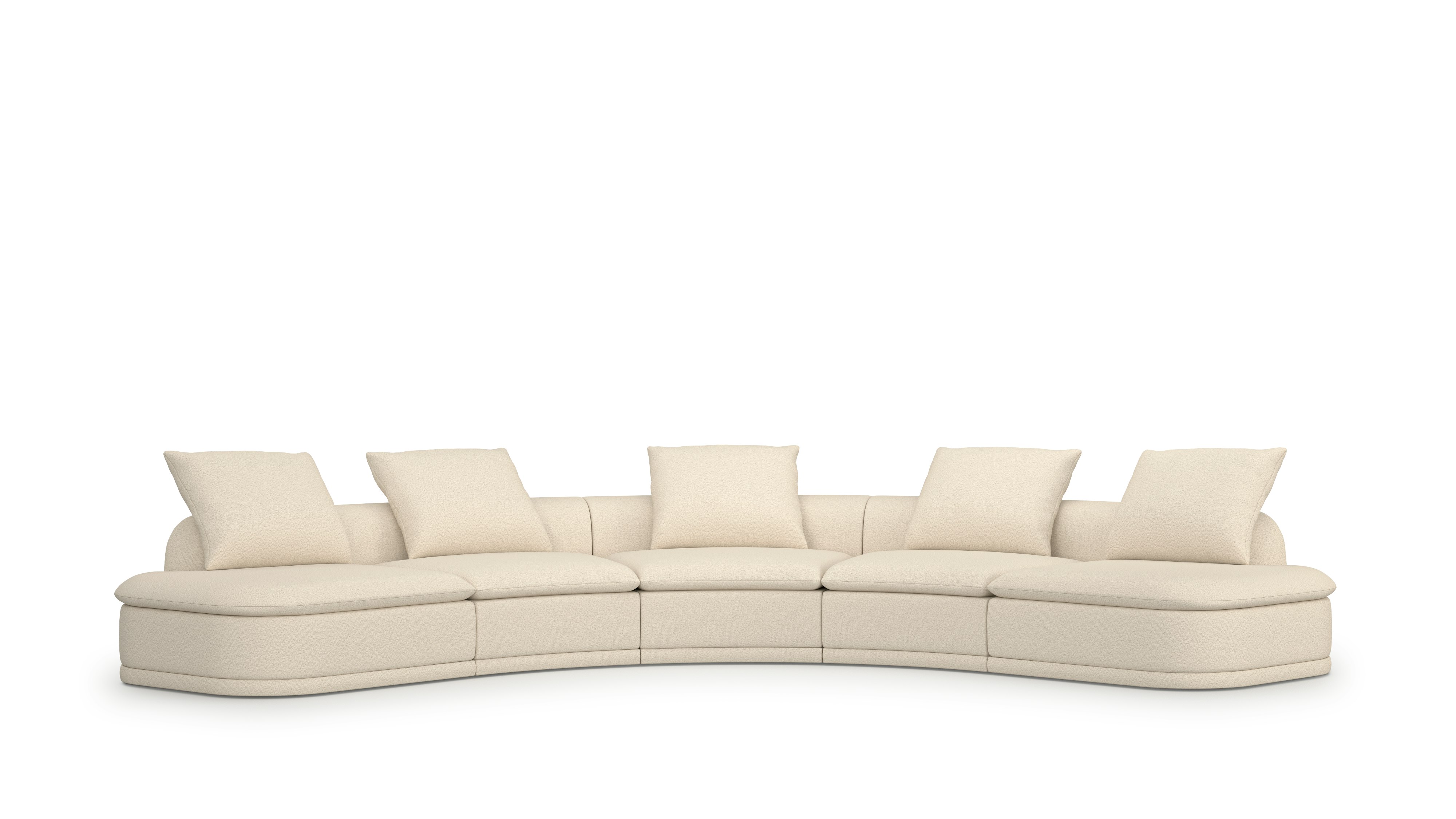 A Atlason Composed Modular Sofa Corner Sectional in Cream viewed from an angle.