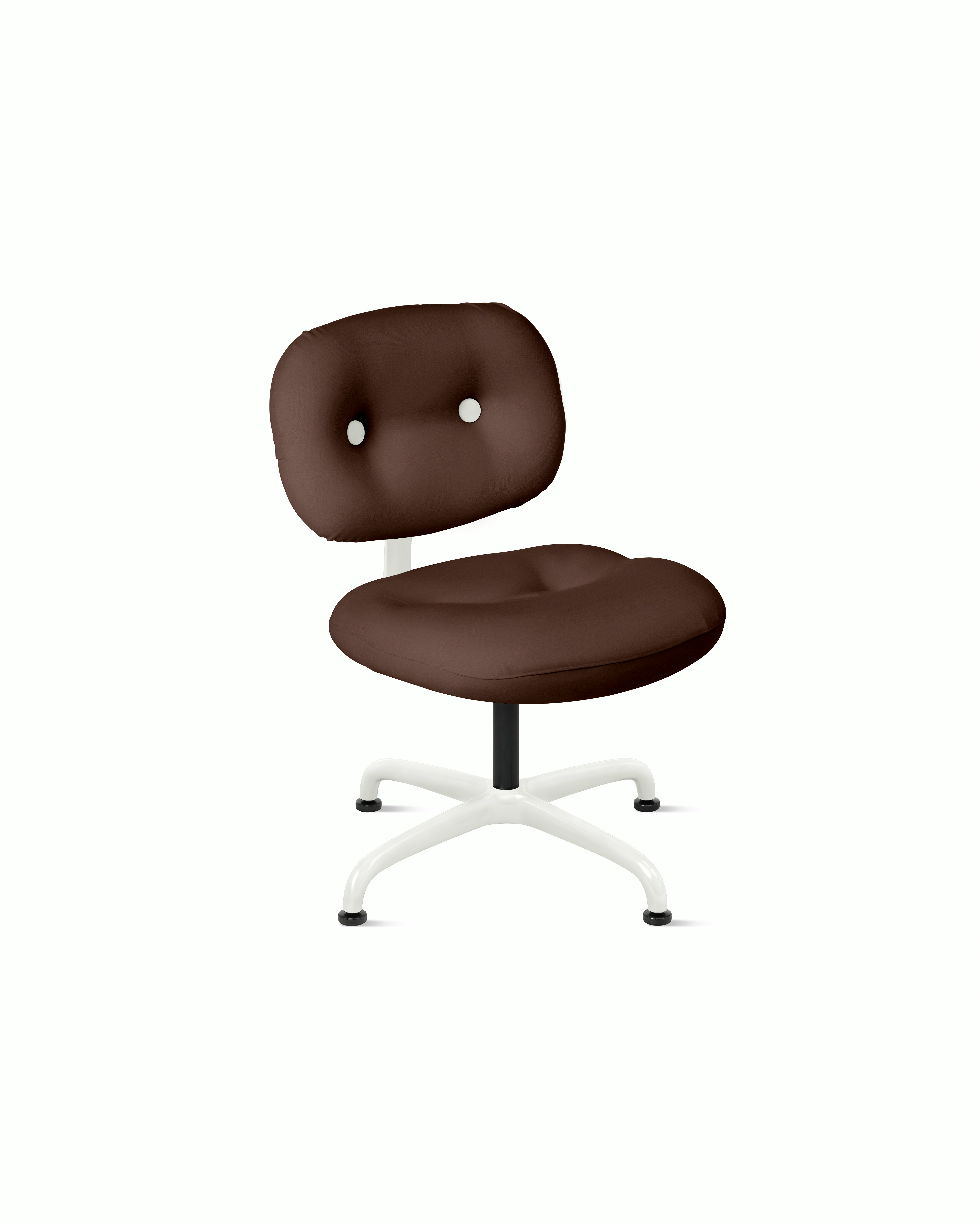 Morrison Hannah Occasional Chair - Without Arms,  Amalfi Leather,  Corsano,  White,  Glides FSC Certified