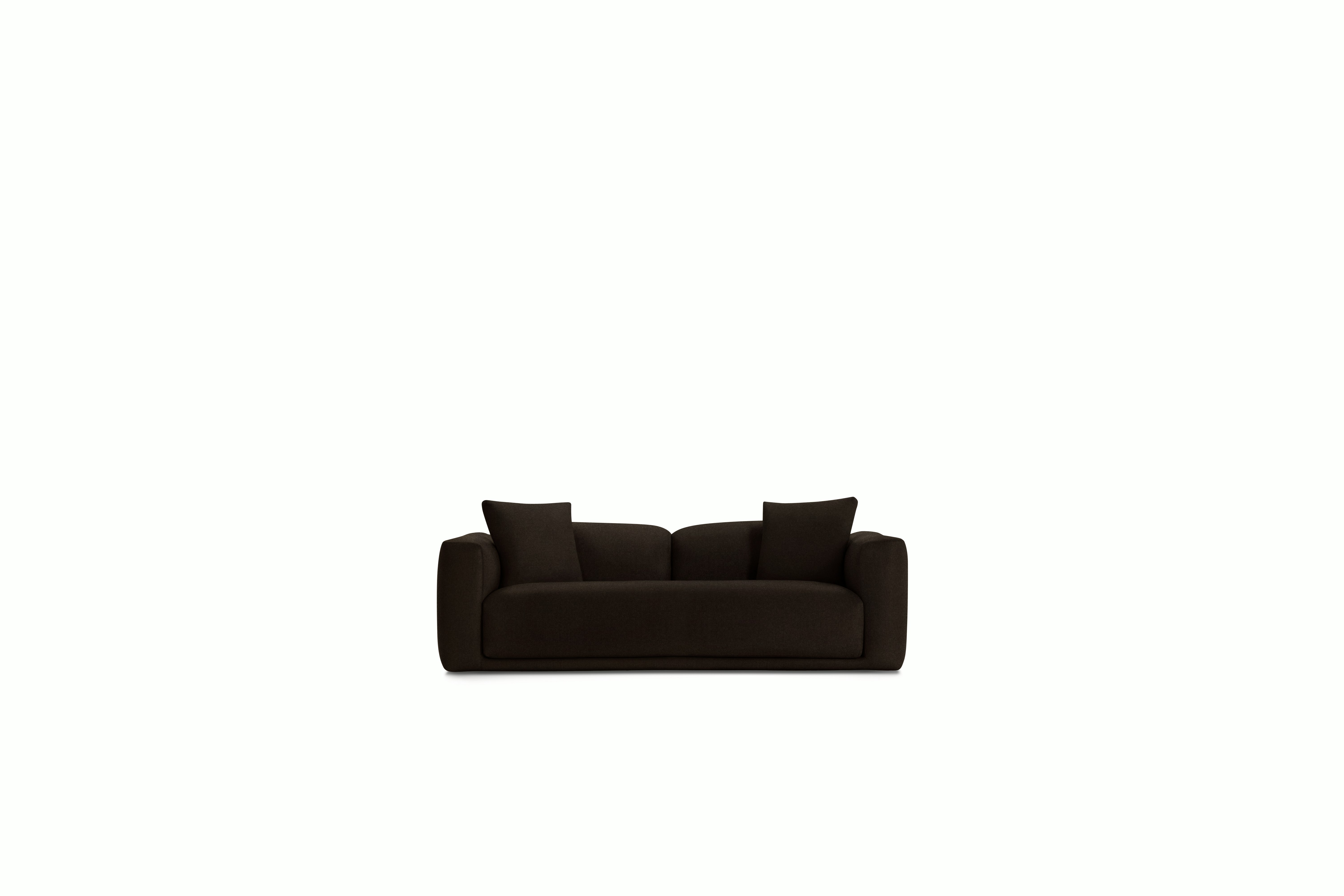 A Kelston Sofa in Mink viewed from the front.