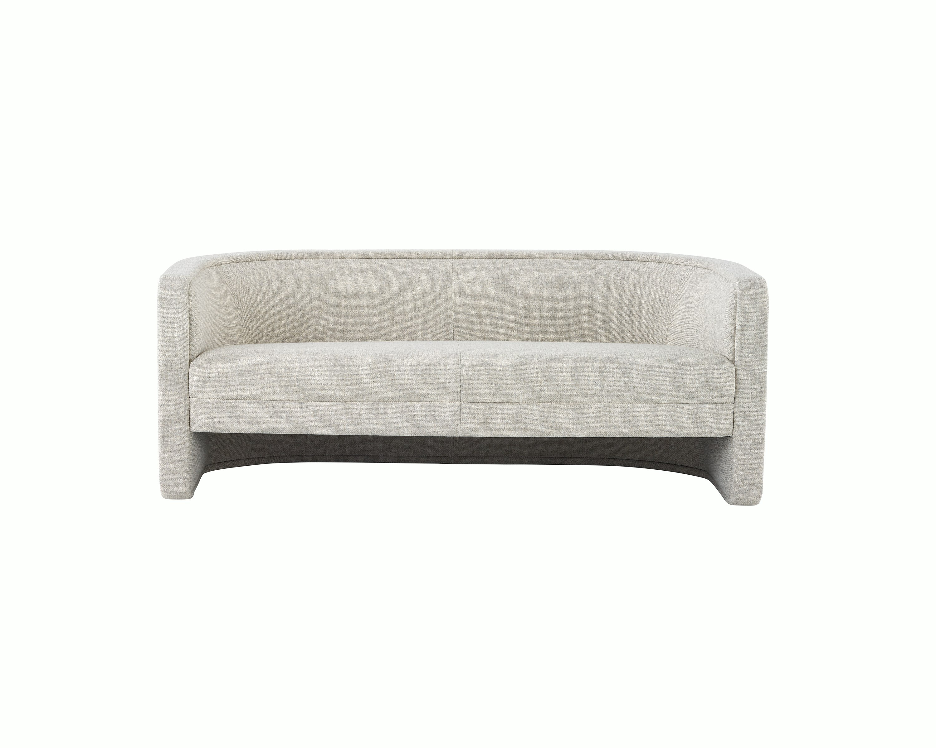 A U-Series Settee upholstered in a light neutral fabric.