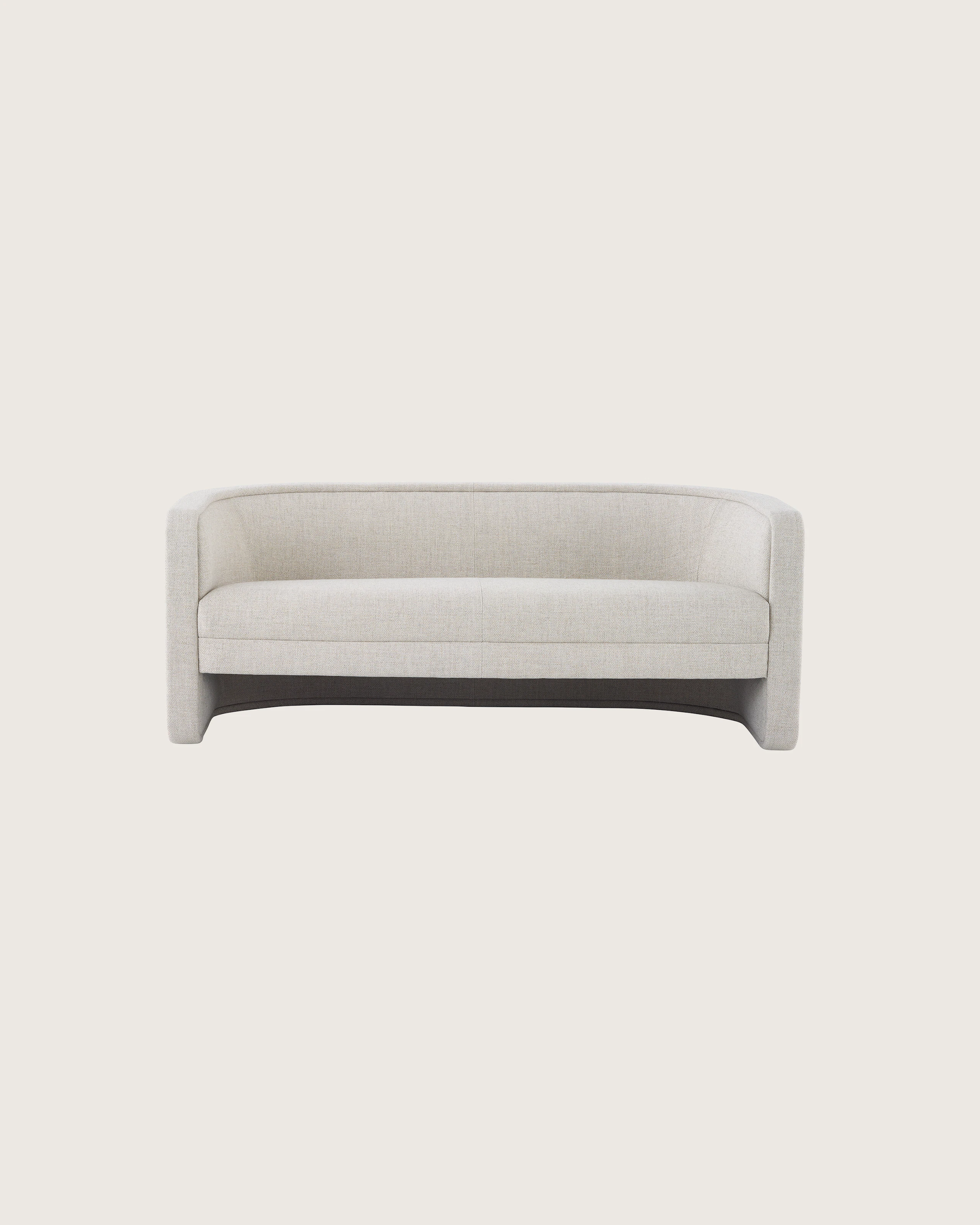 A U-Series Settee upholstered in a light neutral fabric.