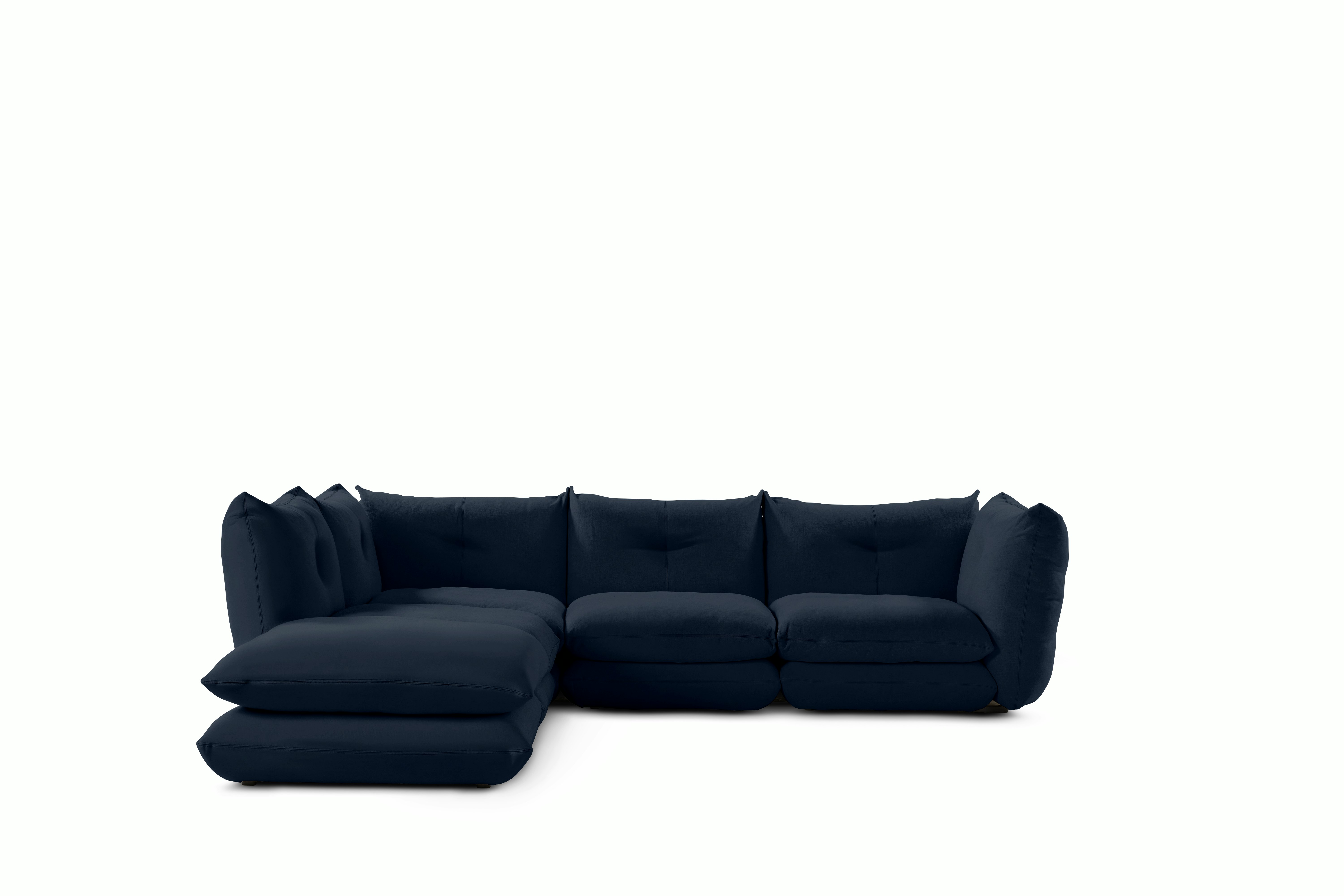 Pillo Sectional - Left,  Four Seater with Ottoman,  Standard,  Utopia,  Atlantic