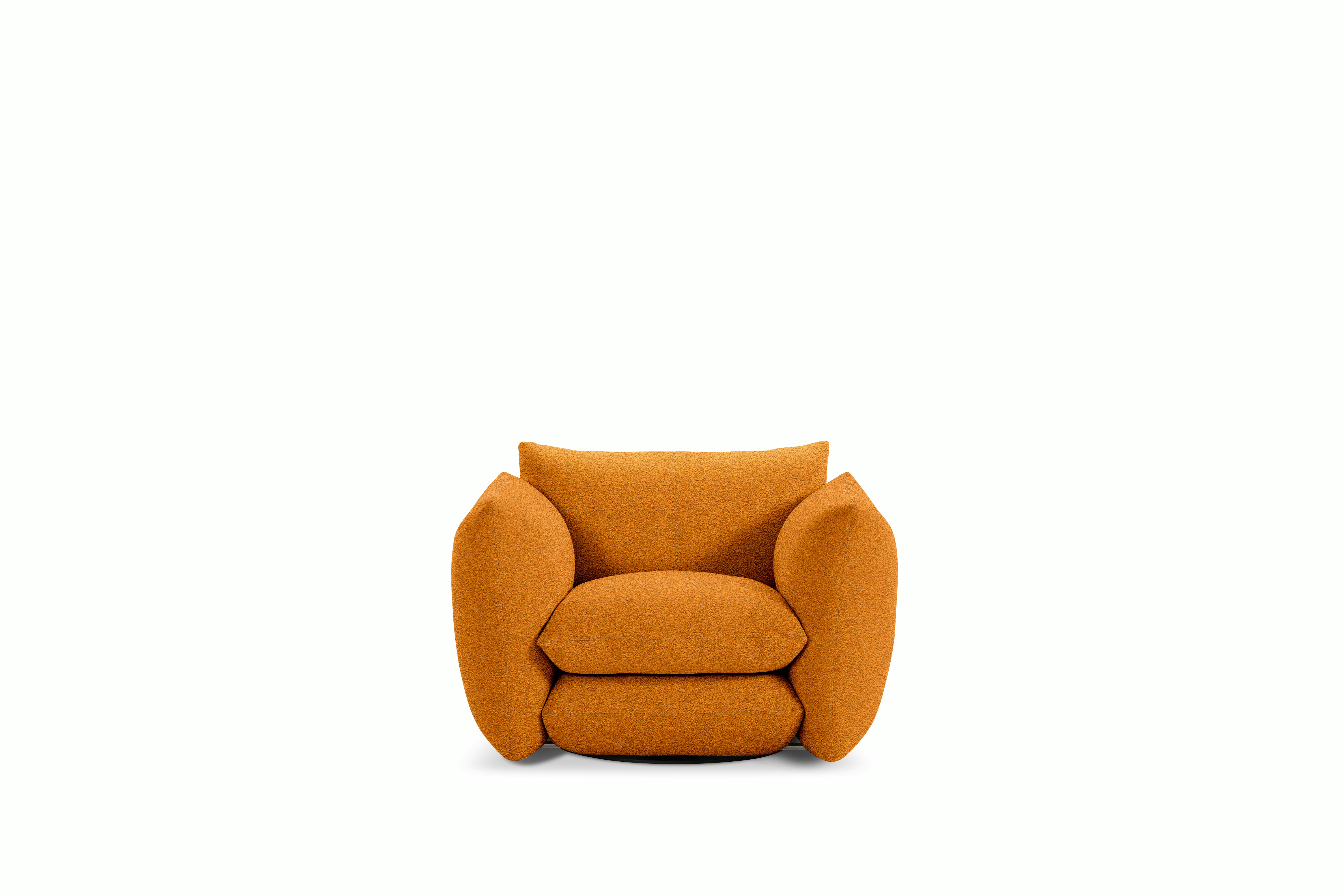 Perron Pillo Lounge Chair - Swivel or Fixed,  Curly,  Mustard
