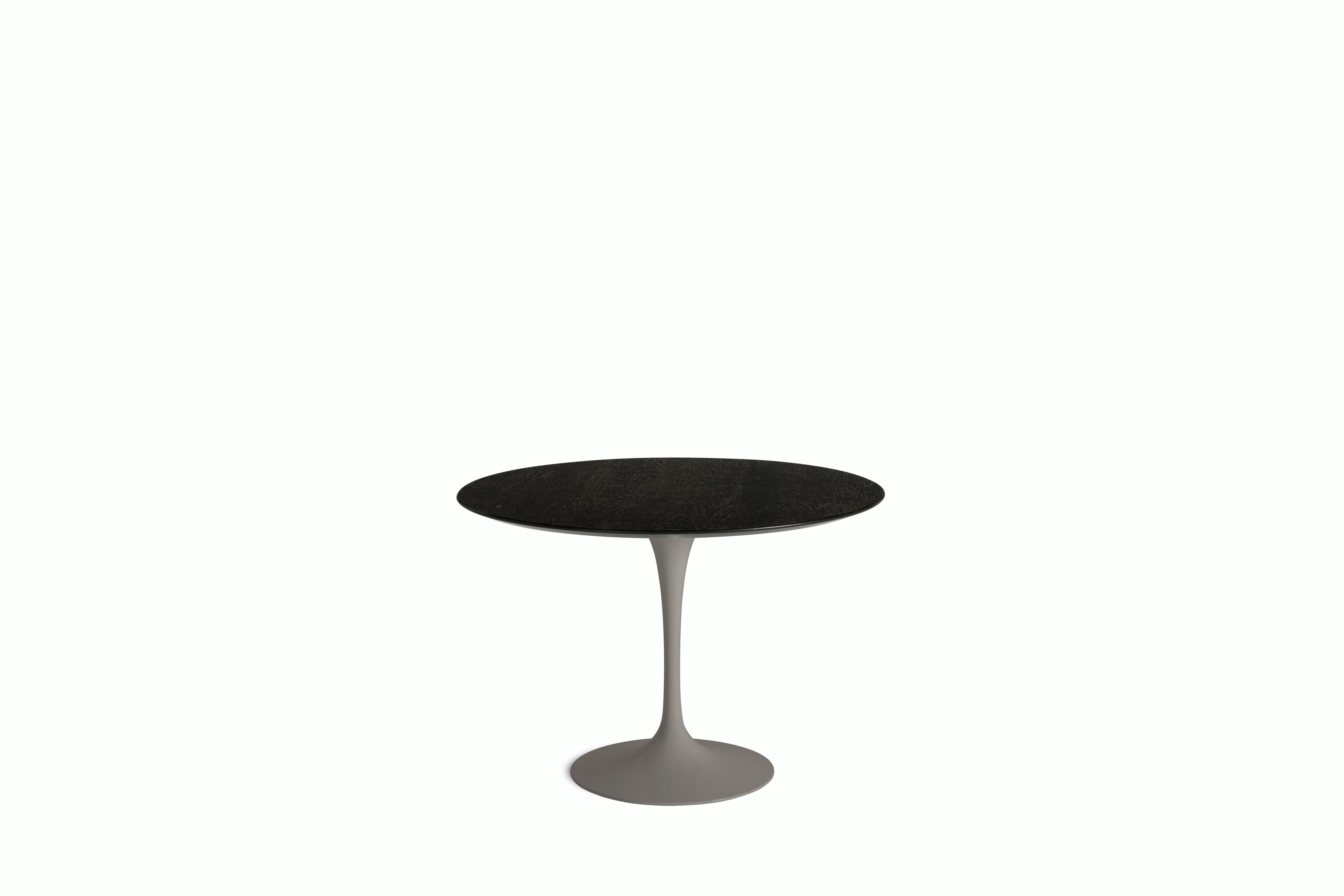 Saarinen Dining Table - Round, 42 Inch, Veneer, Topo Noir, Grey Base