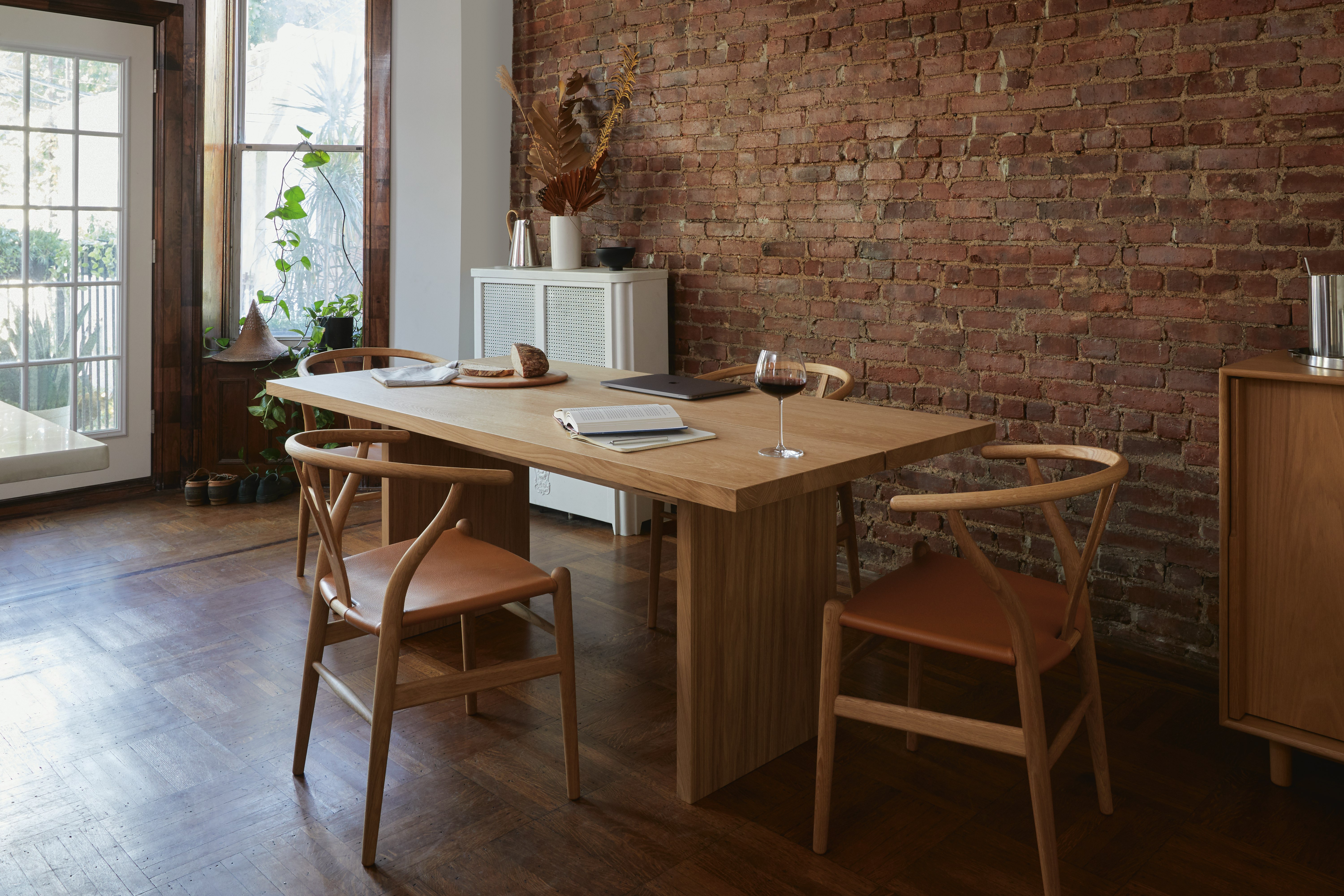 CH24 Wishbone Chair Leather Seat 