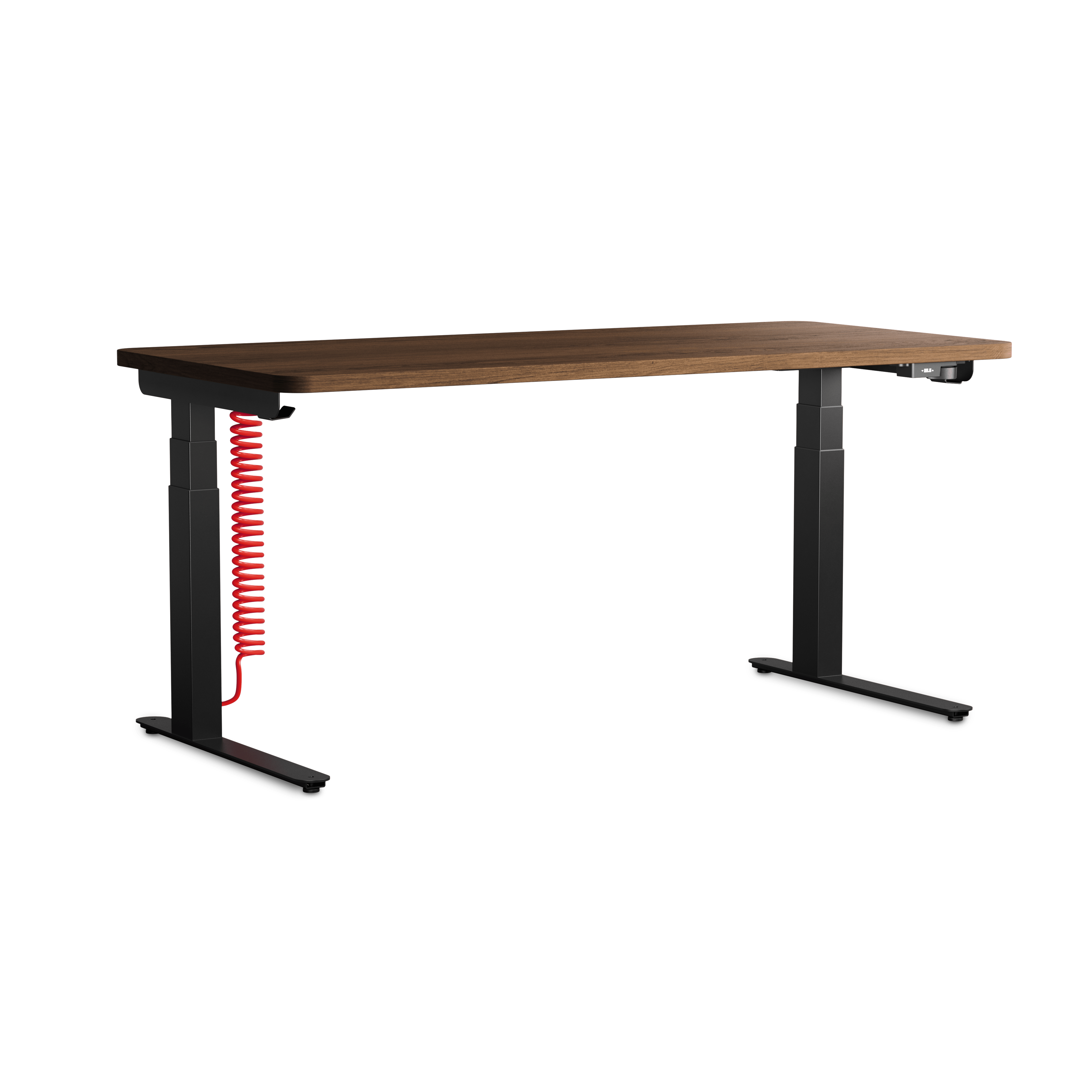 Coyl Gaming Desk - Black,  Medium Matte Walnut