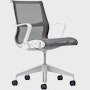 Setu Task Chair - Ribbon Arms,  Intercept,  Carbon,  Studio White,  Silver Alloy