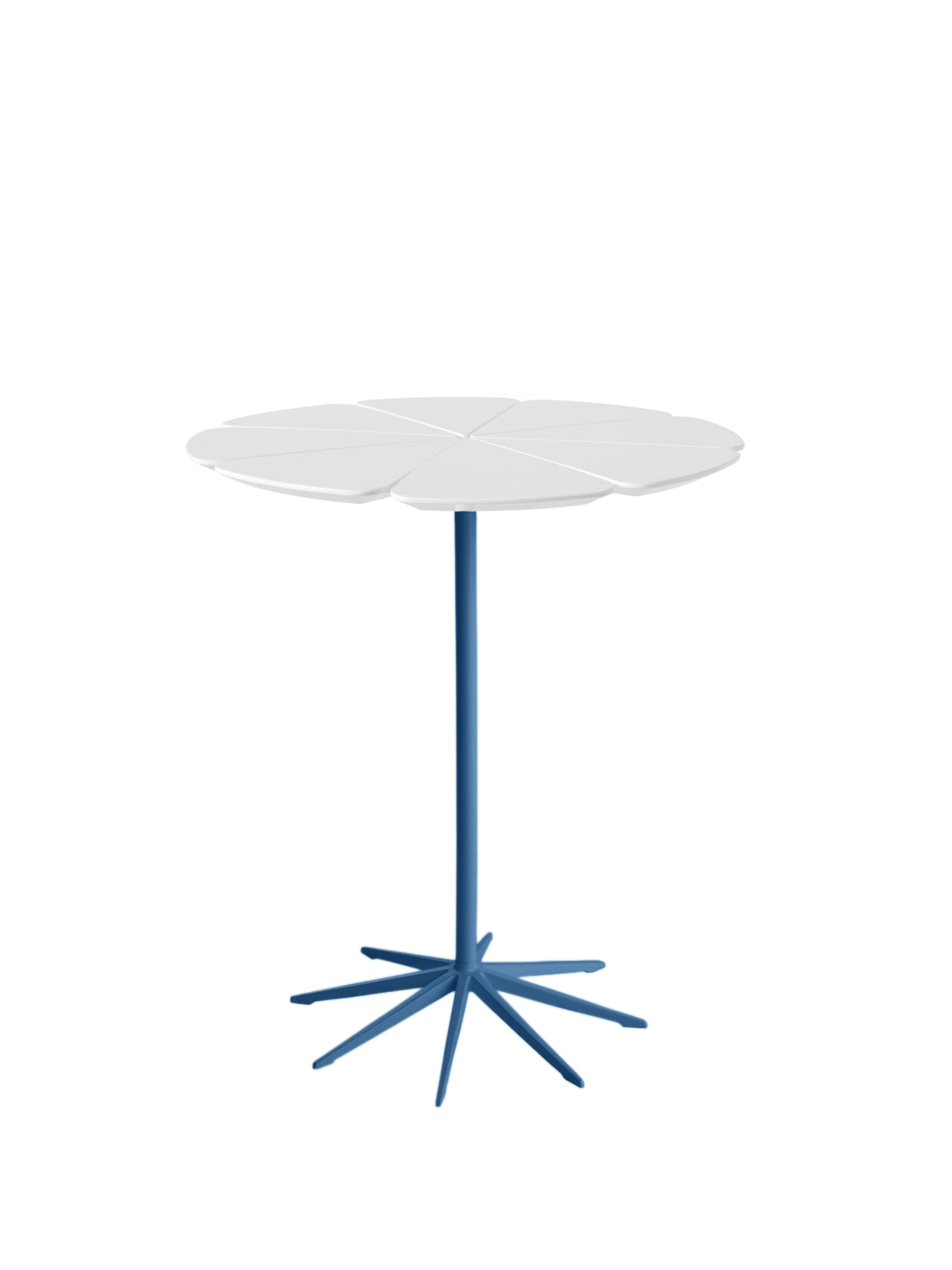 Petal End Table - White; Blue
