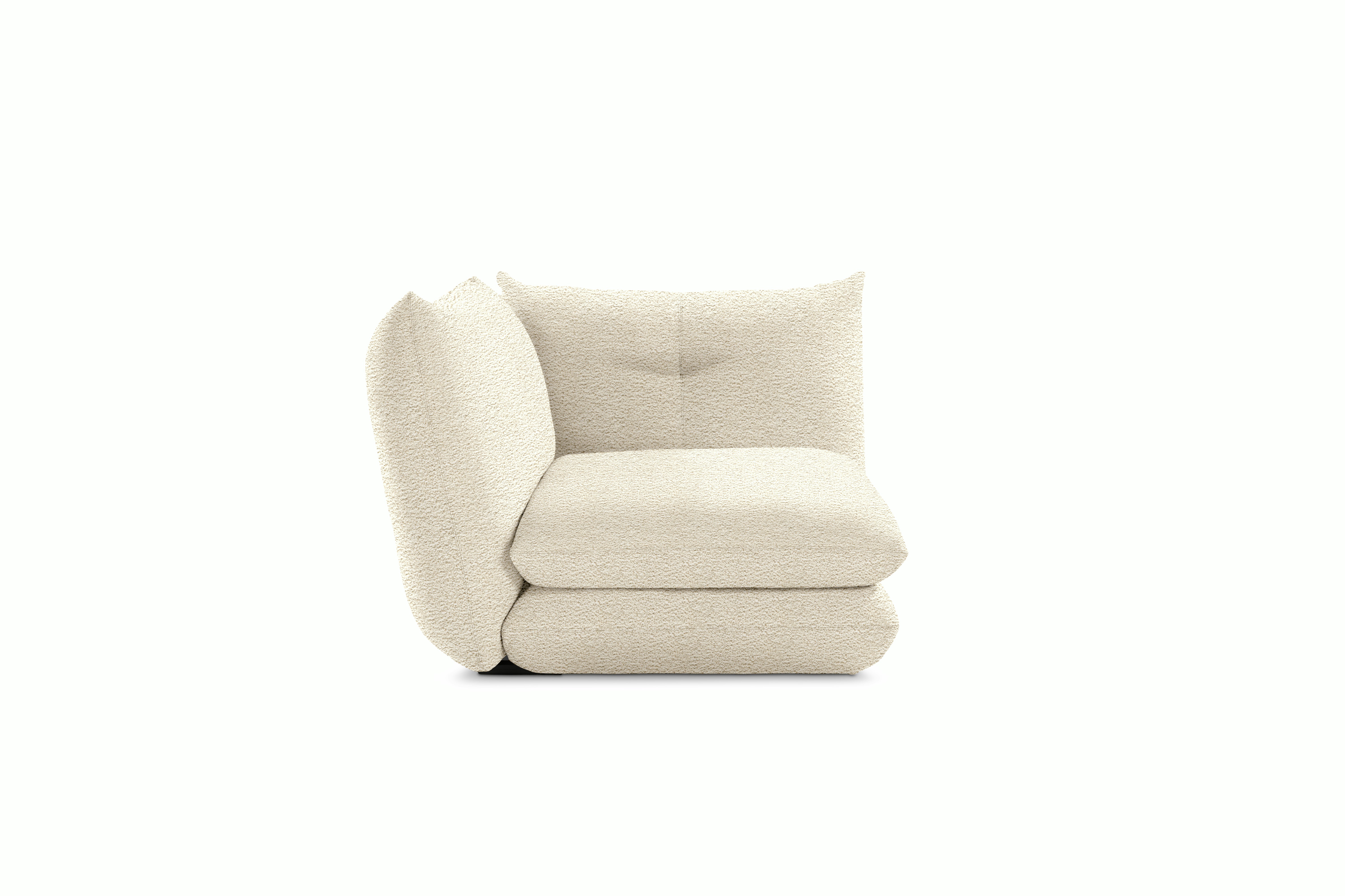 Perron Pillo End Seat Module -  Left Standard or Deep in Curly White