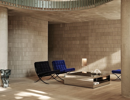 Barcelona Chairs and Stool with D Barcelona Chair Stool D