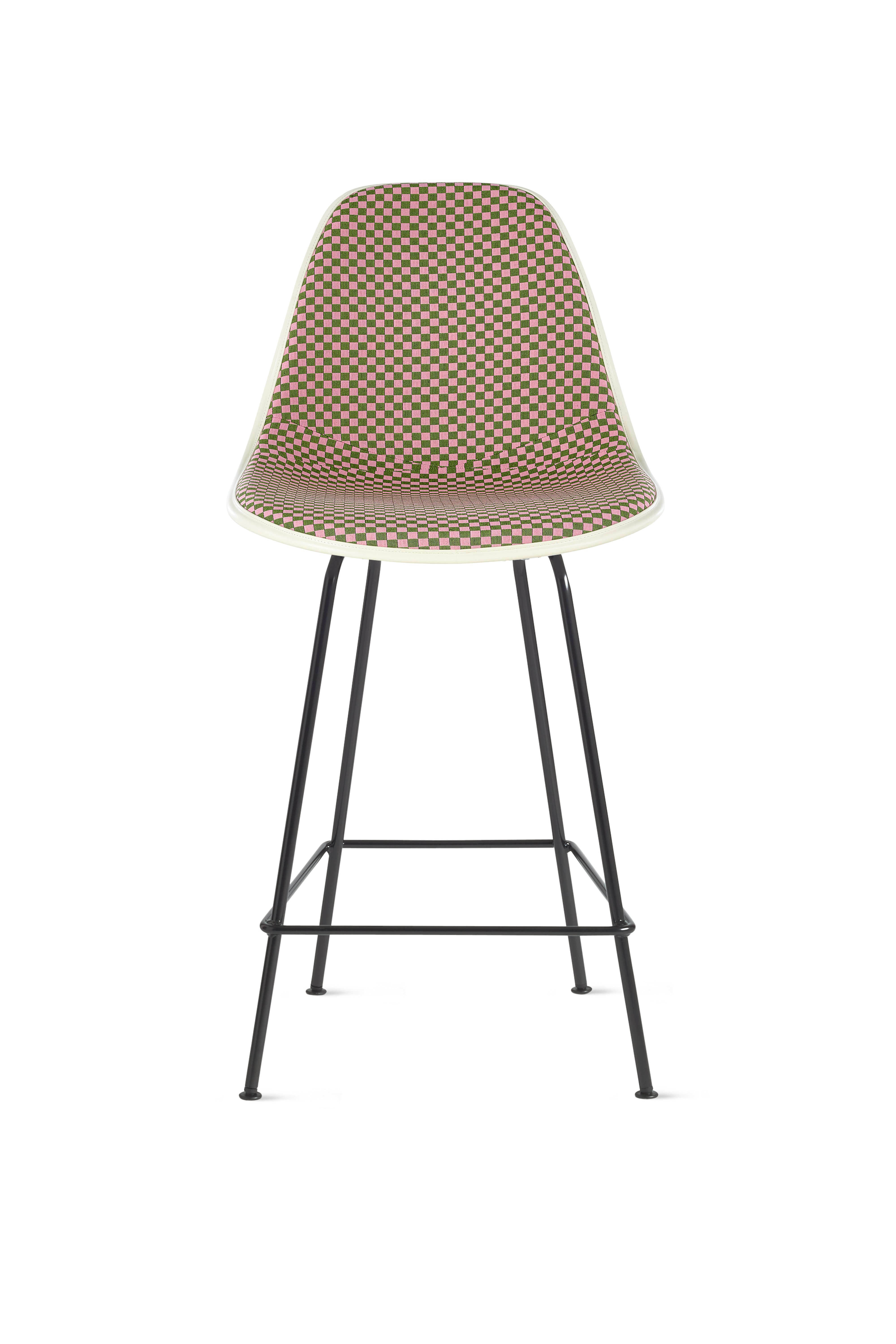 Eames Upholstered Molded Fiberglass Stool