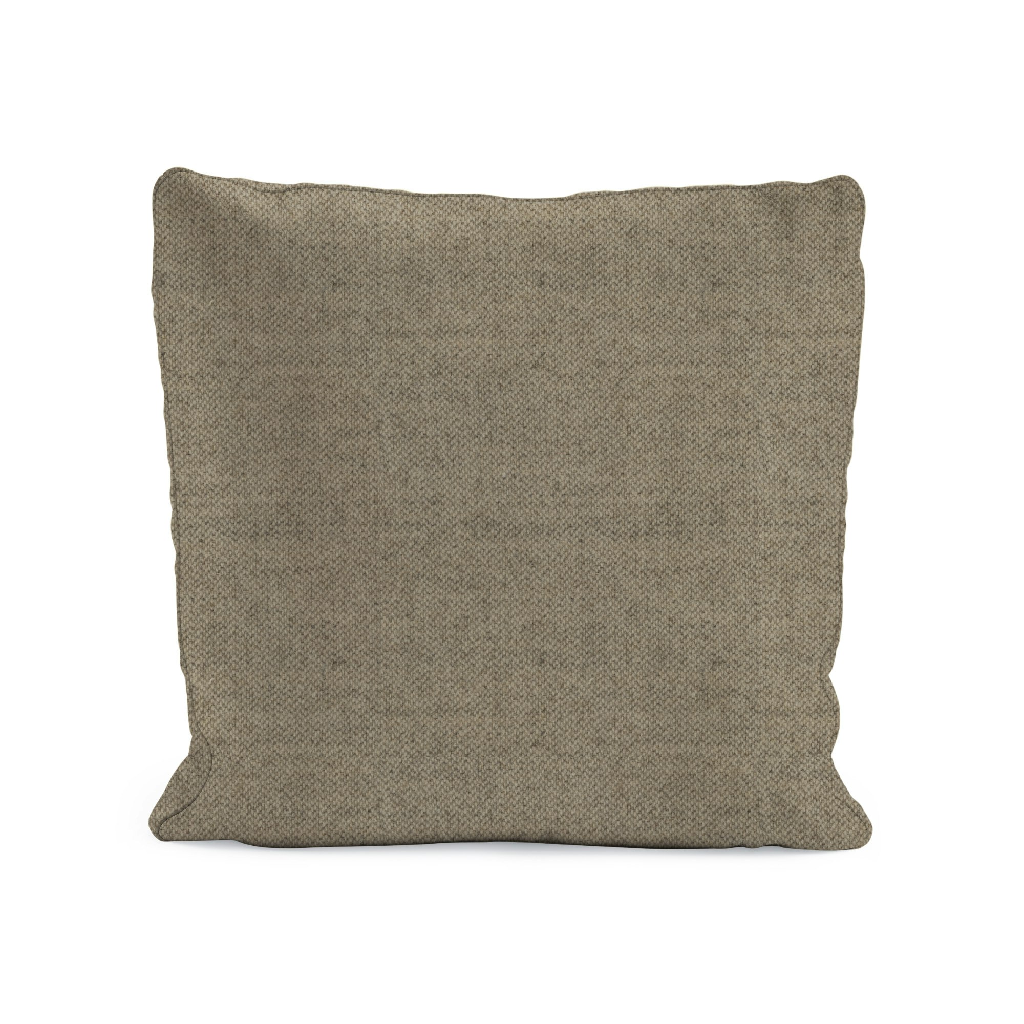 A Reid Throw Pillow in Pecora Light Brown viewed from the front.
