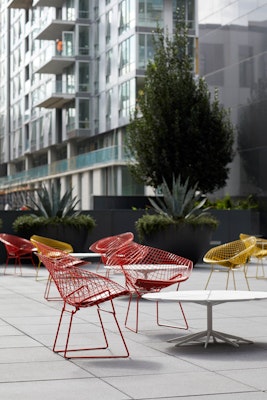 Bertoia Diamond Chair Richard Schultz Petal Coffee Table outdoor community shared spaces