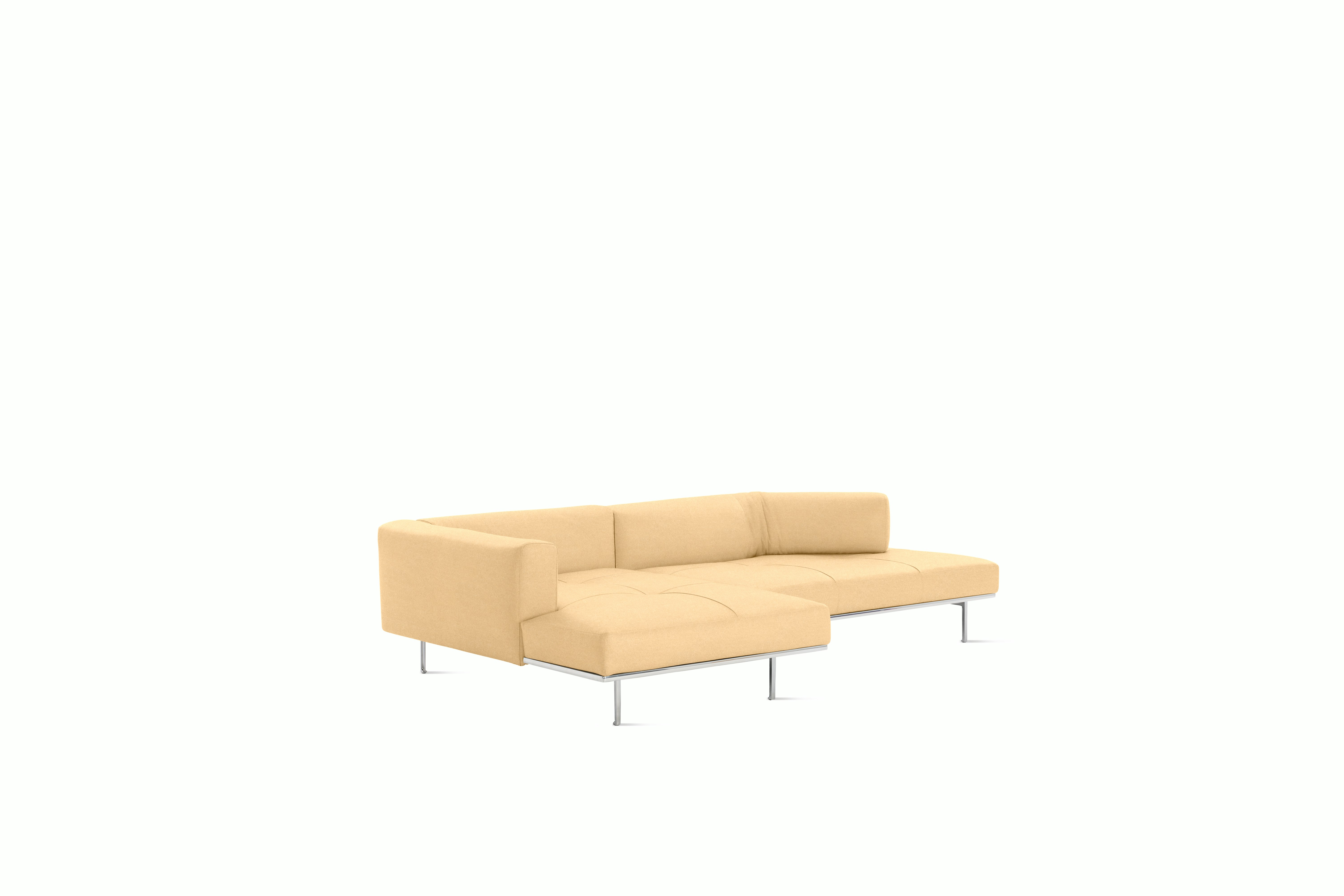 Matic Sectional - M18 Config - One-Arm Sectional,  Right,  Quilted,  Iseo,  Beige,  Chrome