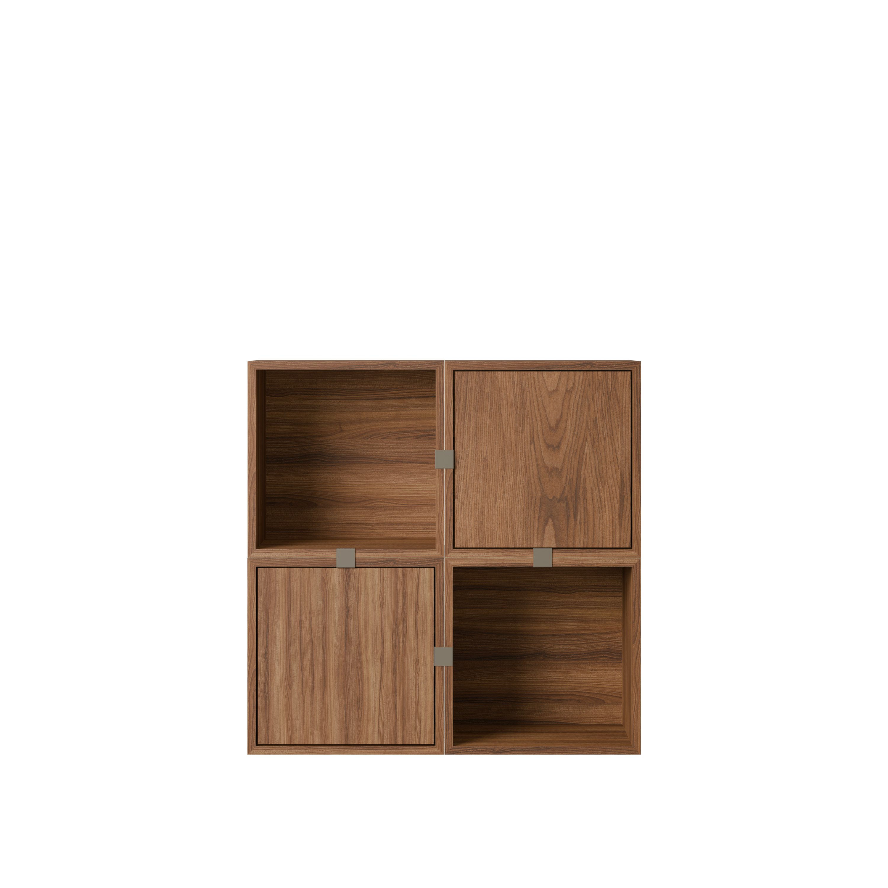 Stacked Hallway Storage - Configuration 4, Walnut, No Base
