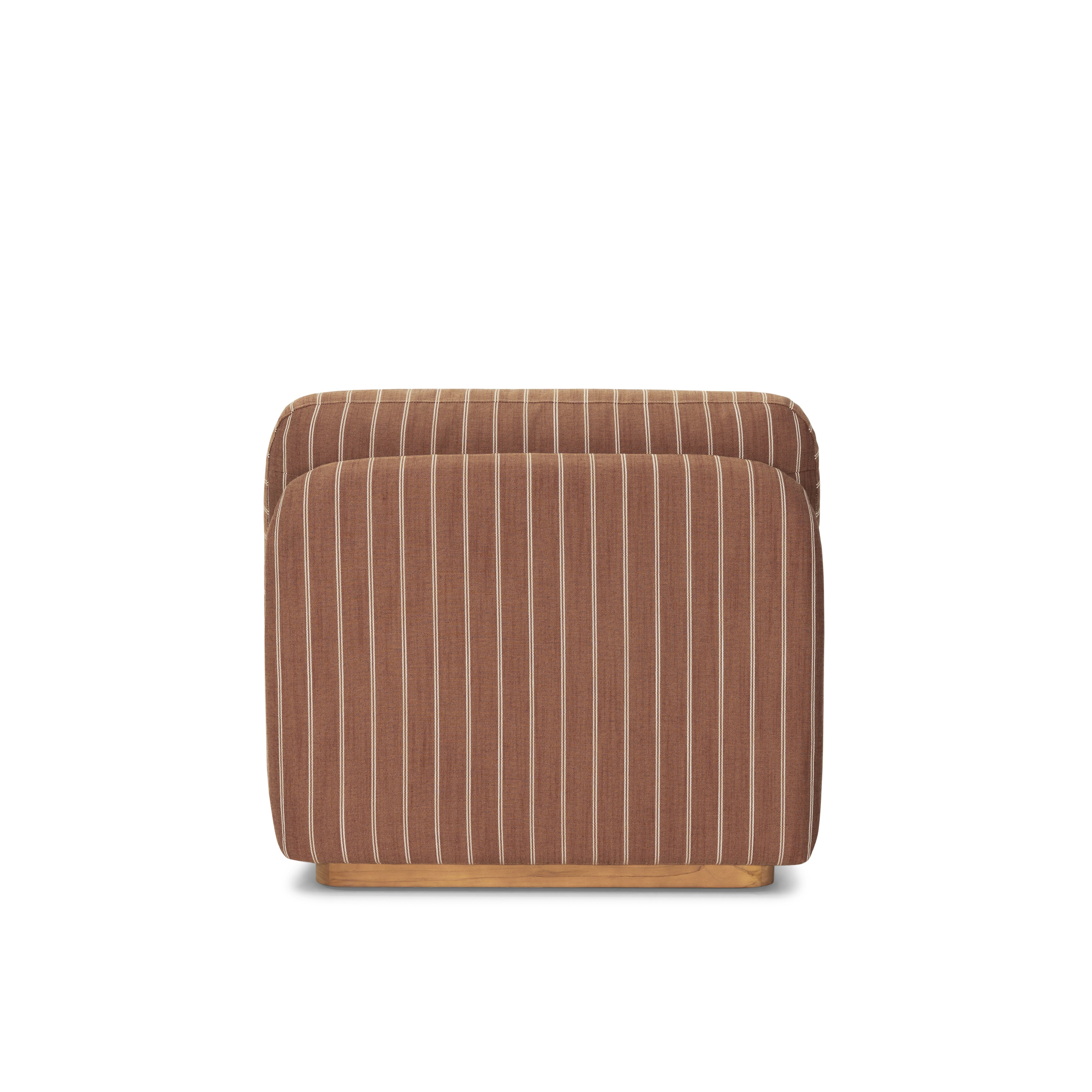 A Stack Outdoor Lounge Chair in Terra Rossa viewed from behind.