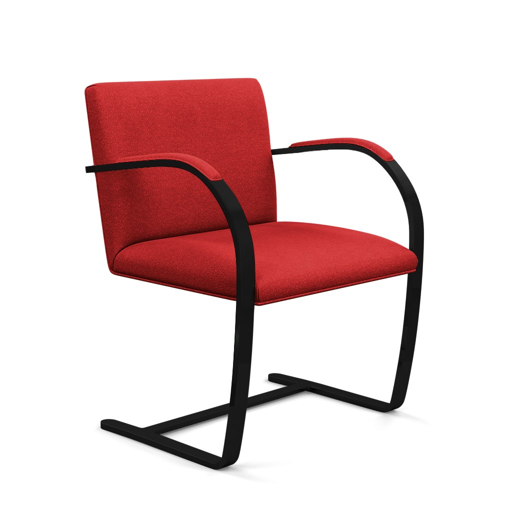 Brno Flat Bar Chair - Armchair,With Armpads,Classic Boucle, Fiery, Black