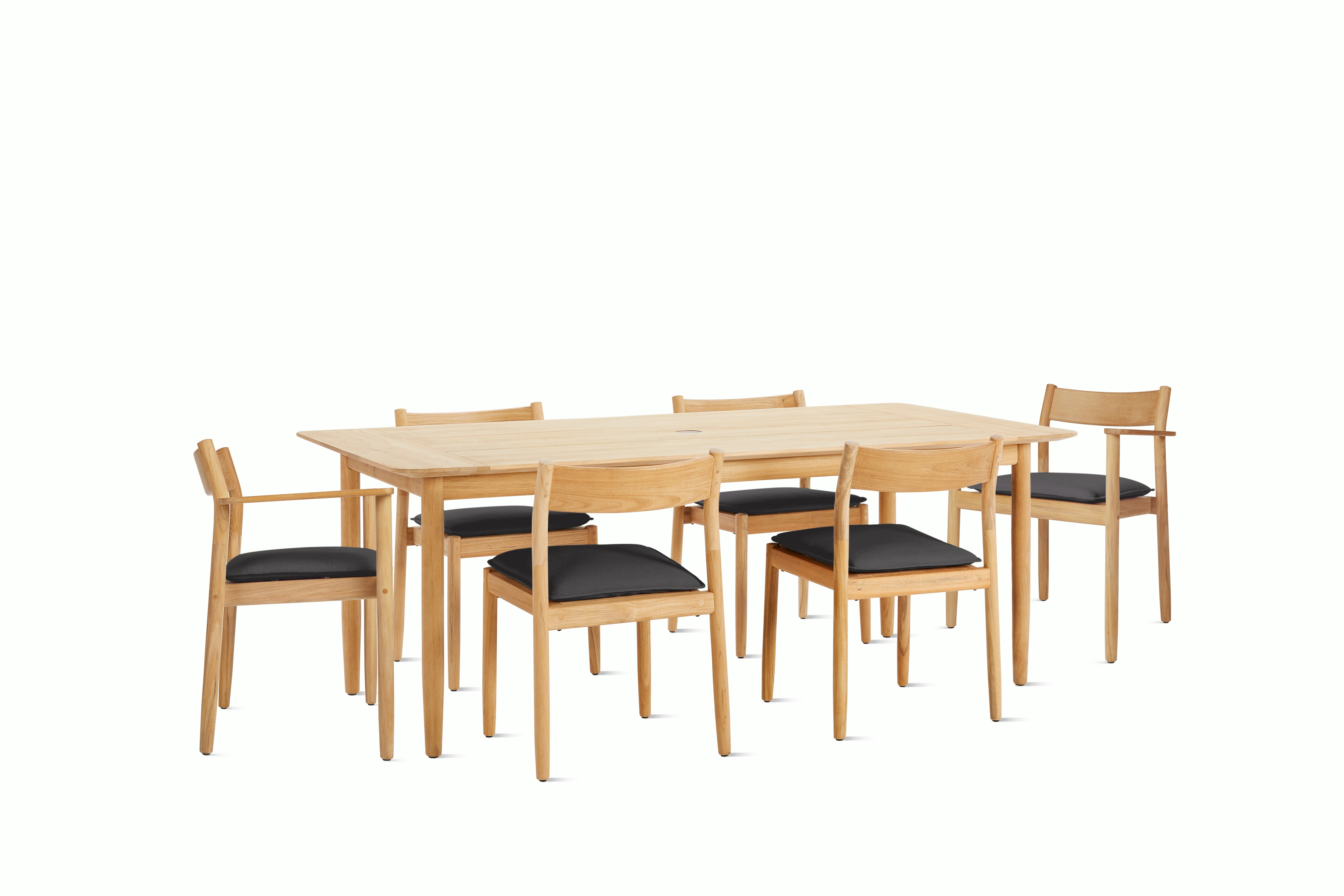 Terassi Dining Set - 2 Armchairs & 4 Side Chairs,  Heritage Char - NEW,  FSC Certified, FSC Certified