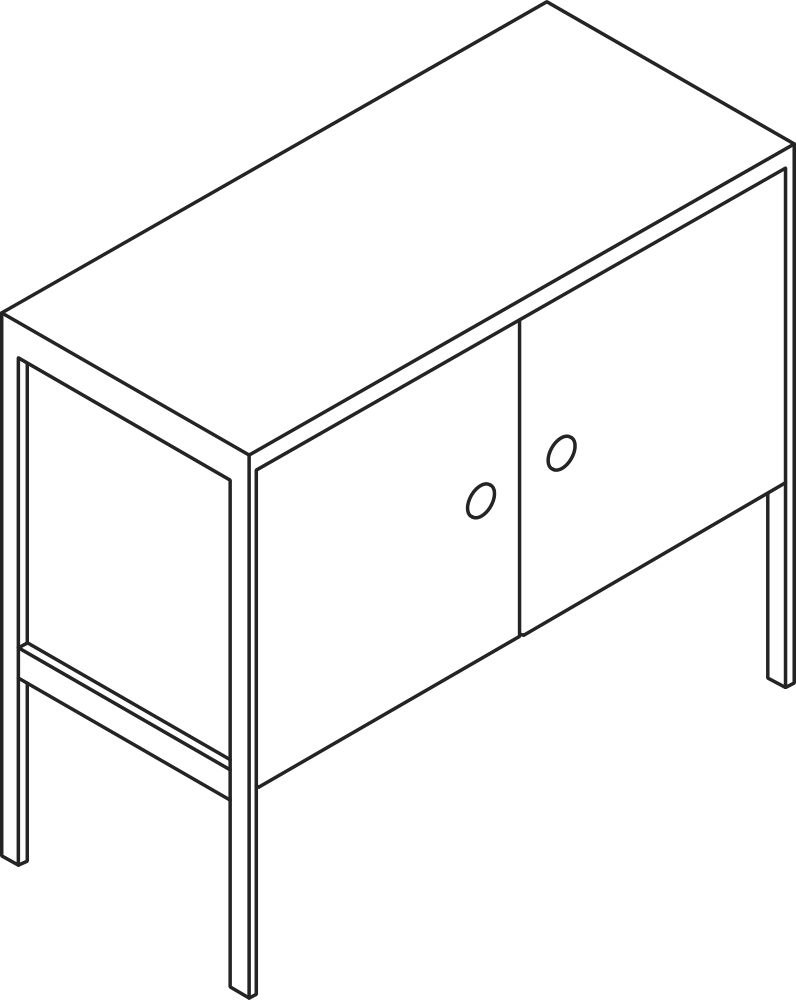 A line drawing - H Frame Storage | 1 Unit Wide