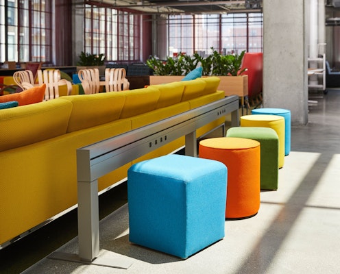 knoll design days fulton market rockwell unscripted upholstered seat antenna power beam