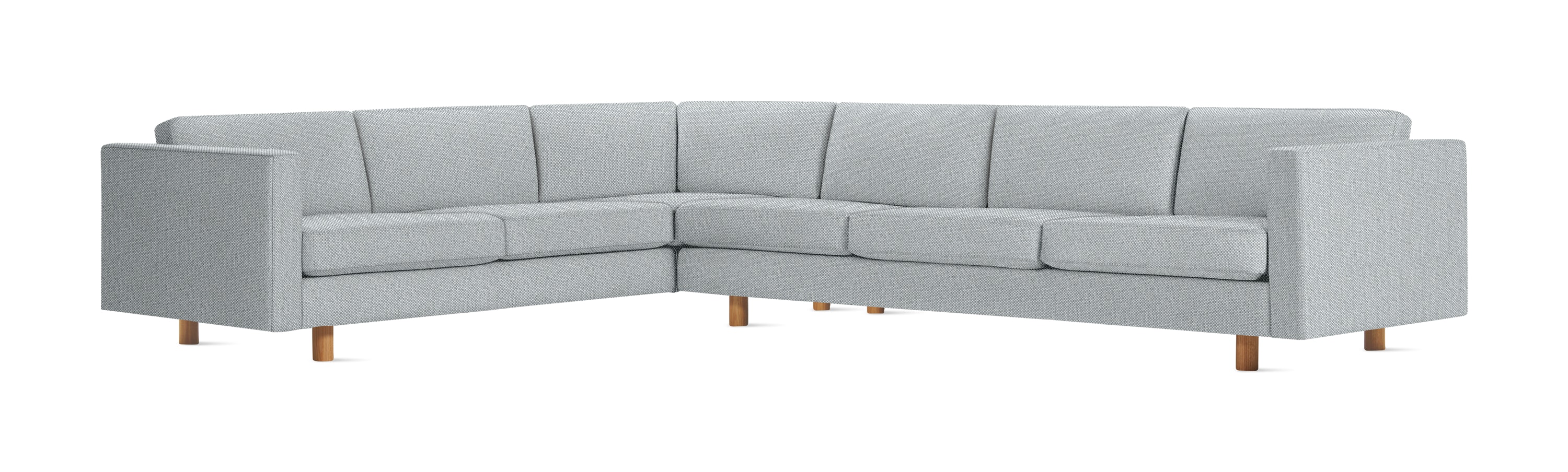 Lispenard Sectional in light gray color with 4" legs.