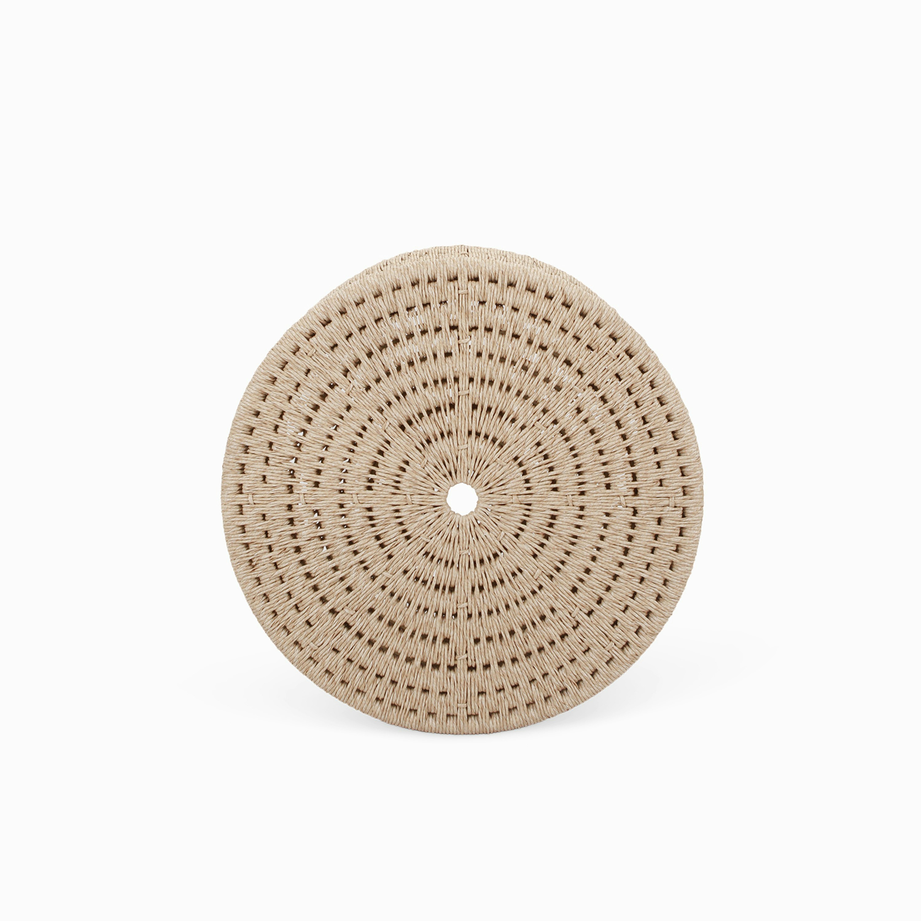 Woven Outdoor Stool - Large, All Weather Twisted Resin Cord