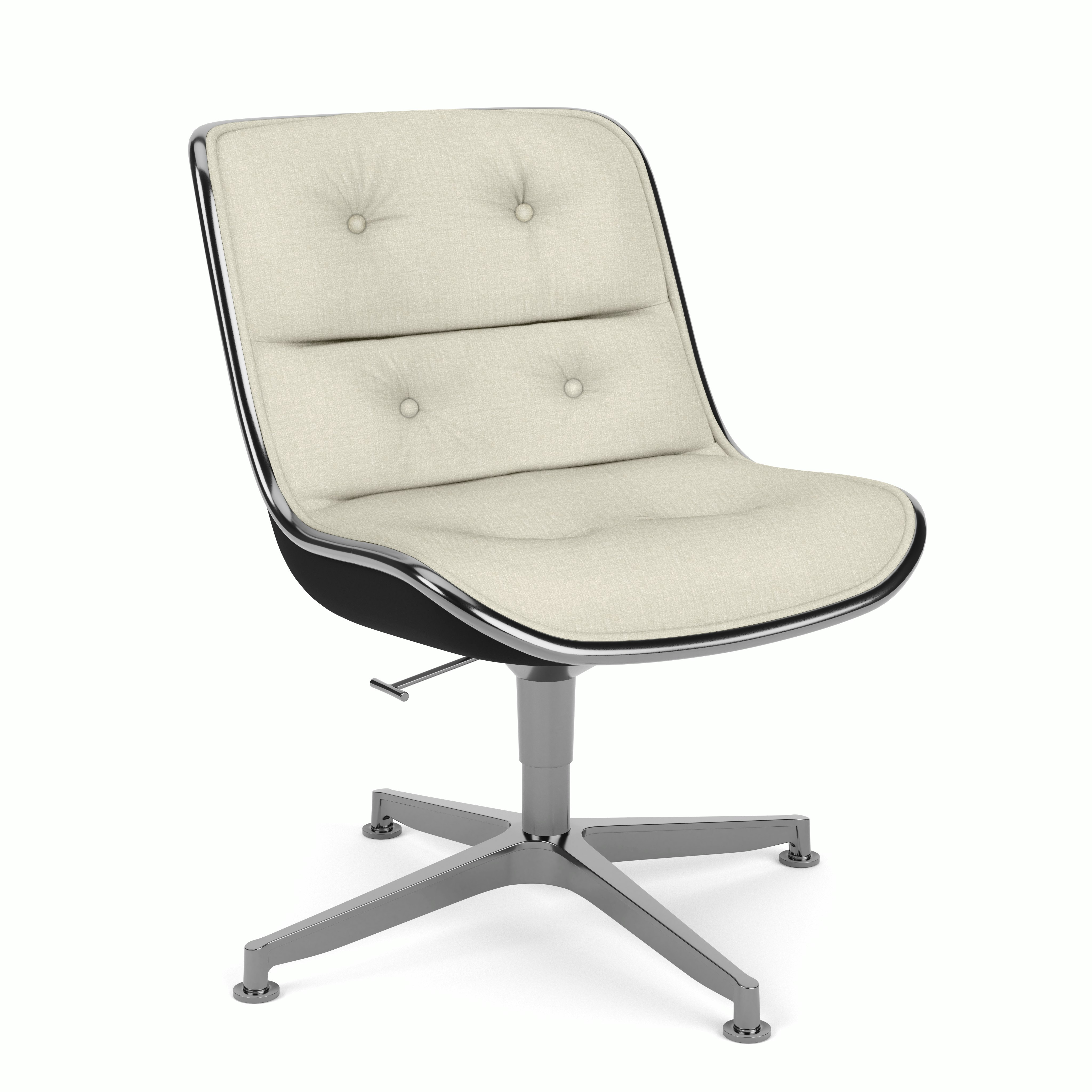 Pollock Executive Side Chair - 4 Star,  Polished Aluminum,  Topos,  Fresco