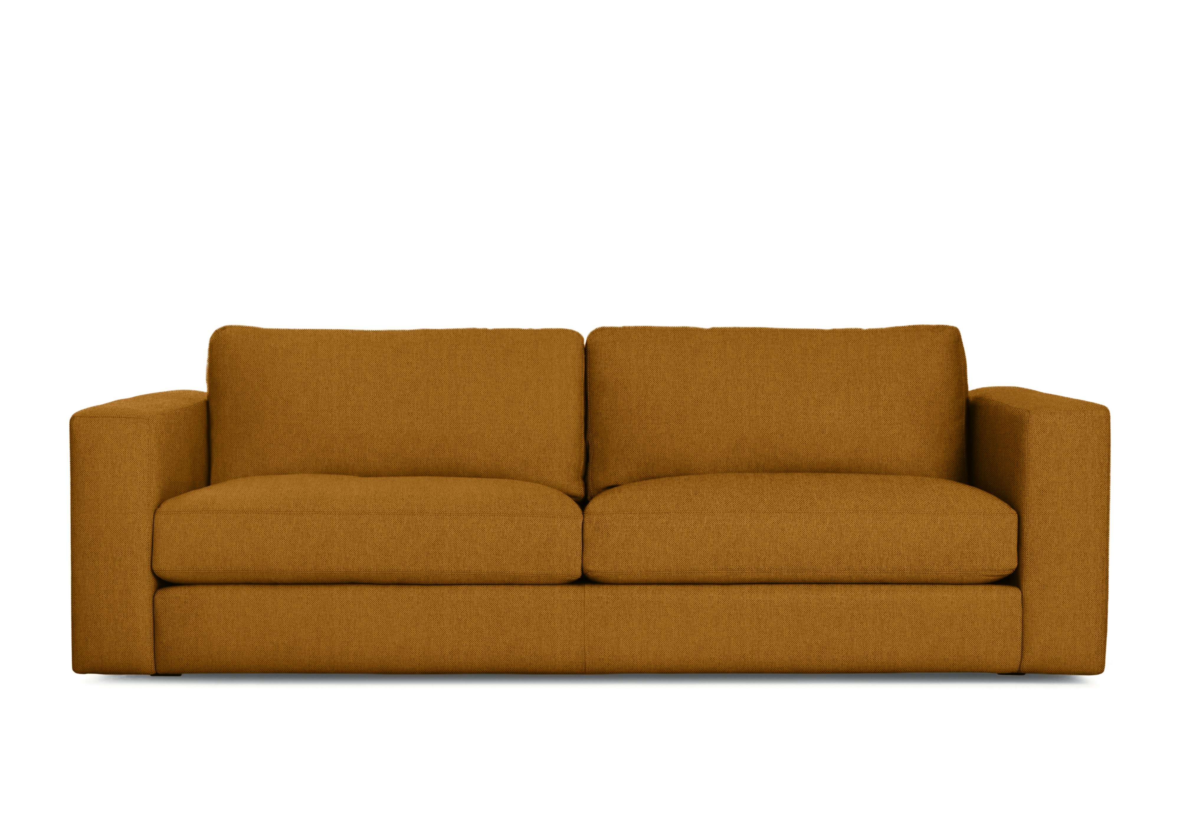 A Reid Sofa in Mode Nutmeg viewed from the front.