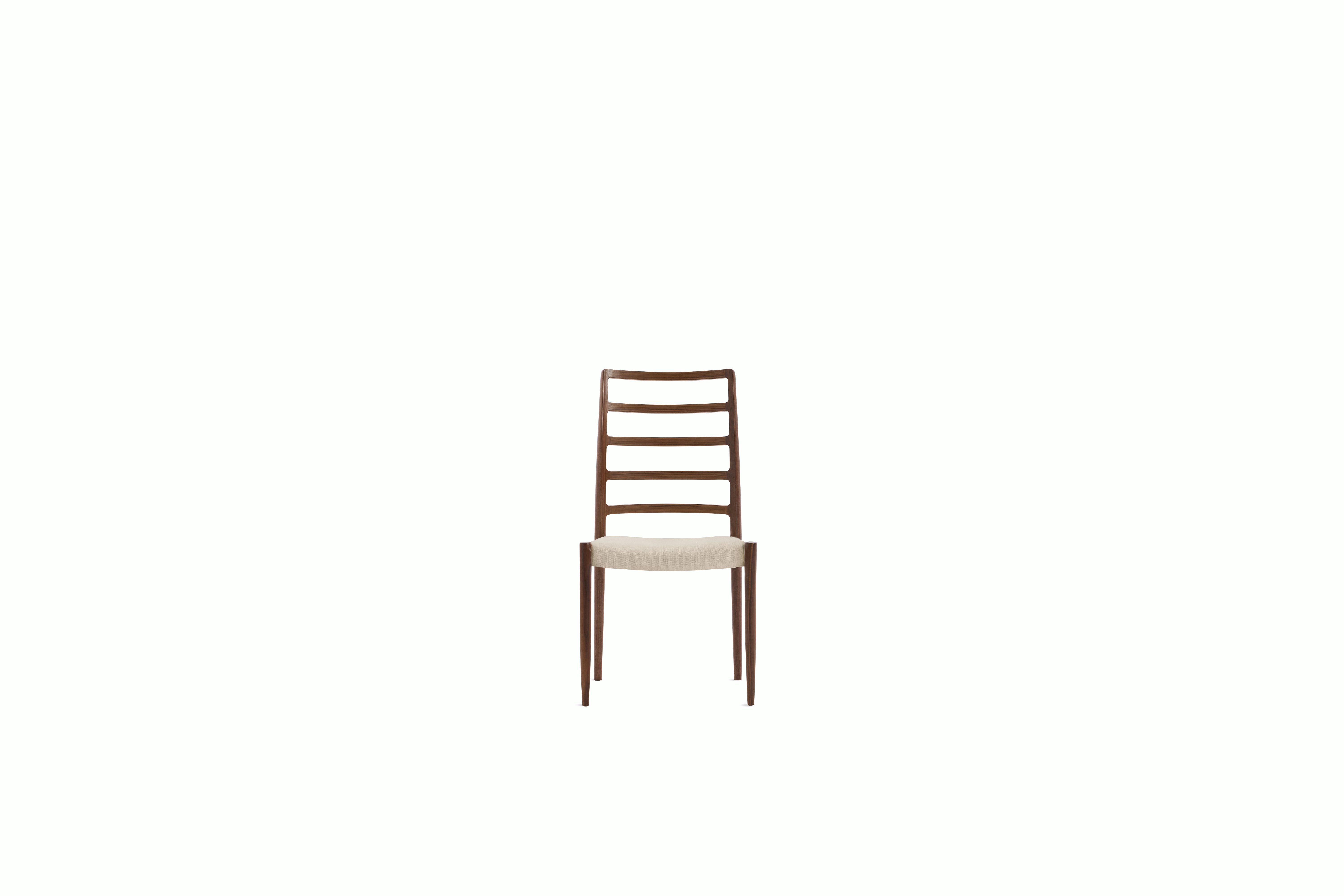 Moller 82 Side Chair - walnut,  album-linen,  gentle