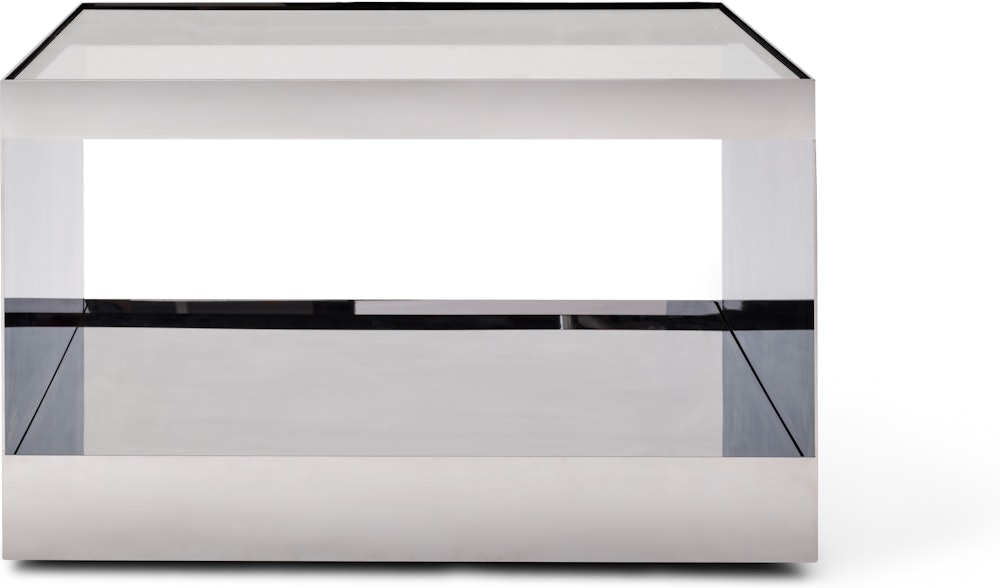 D Urso Occasional Tables - medium,  stainless steel,  clear glass