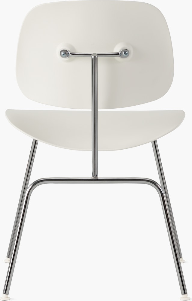 White and Chrome - Eames Molded Plastic Dining Chair (EC-127)