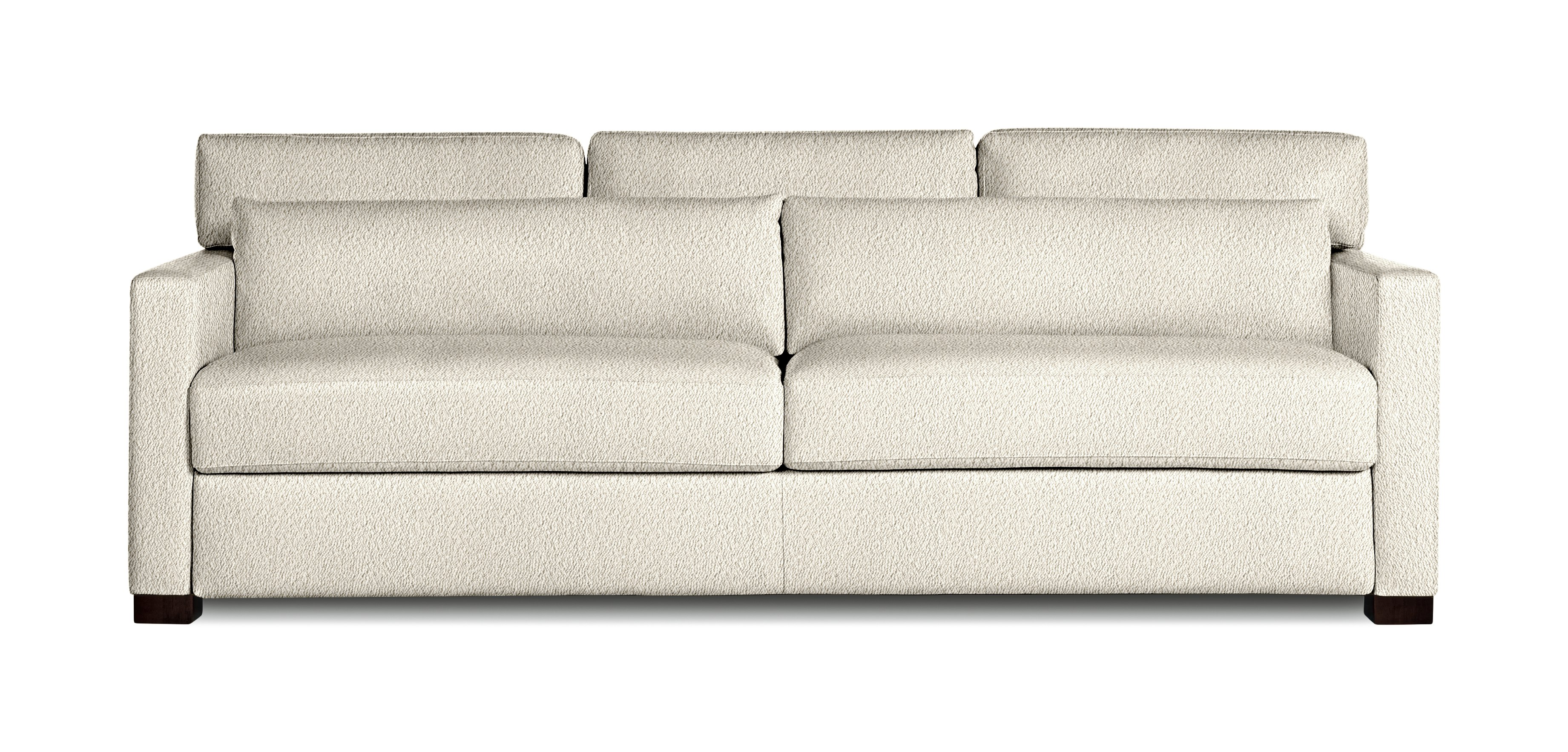 A Vesper Sleeper Sofa in Cream Melange Viewed from the front.