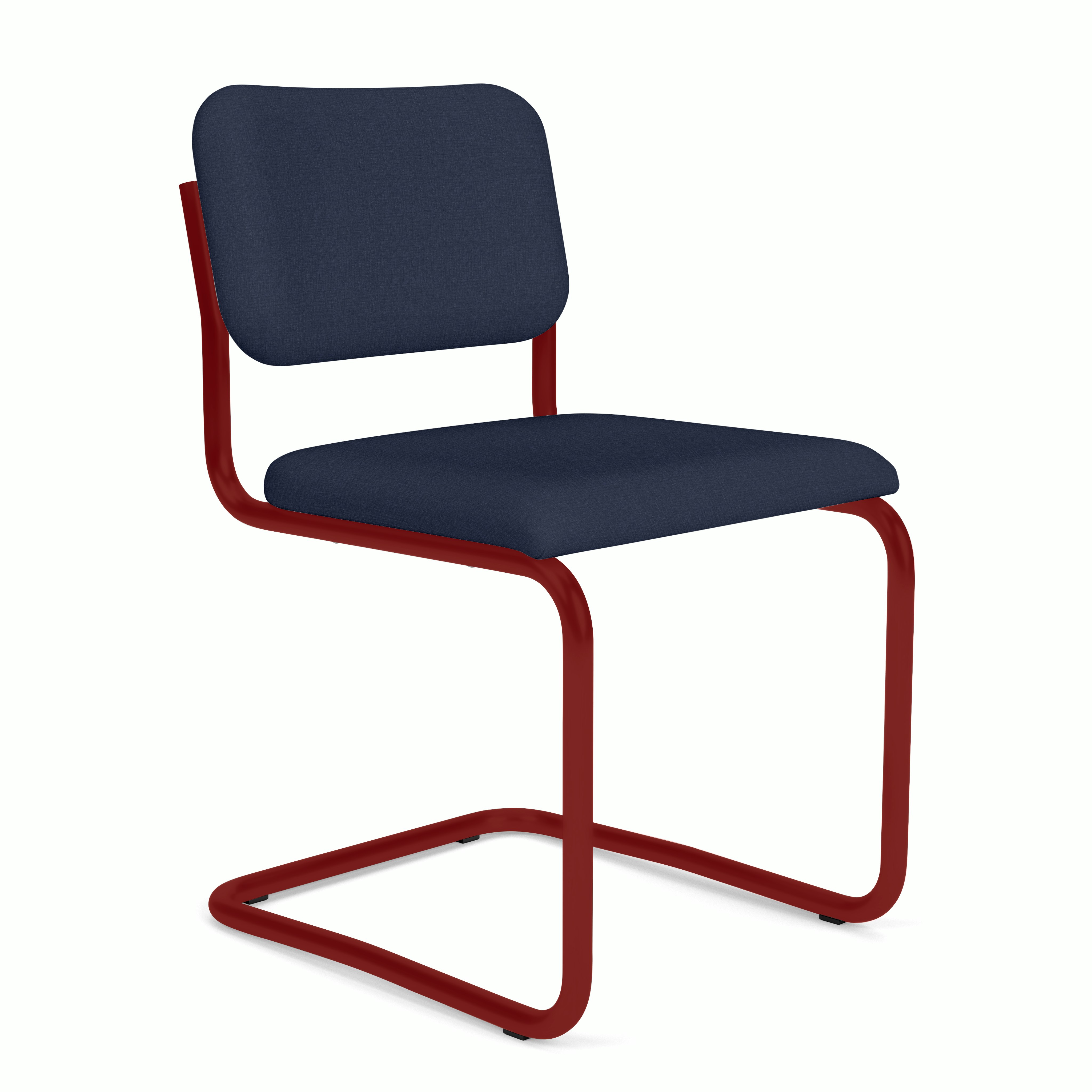 Cesca Upholstered Chair - Side Chair ,  Fully upholstered,   topos,  ink,  red frame