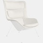 Striad Lounge Chair in High Back,  Wire Base White,  Luce,  Blanched with White Shell