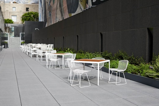 Bertoia Side Chair Richard Schultz 1966 Dining Barstool 1966 Dining Table outdoor community shared spaces