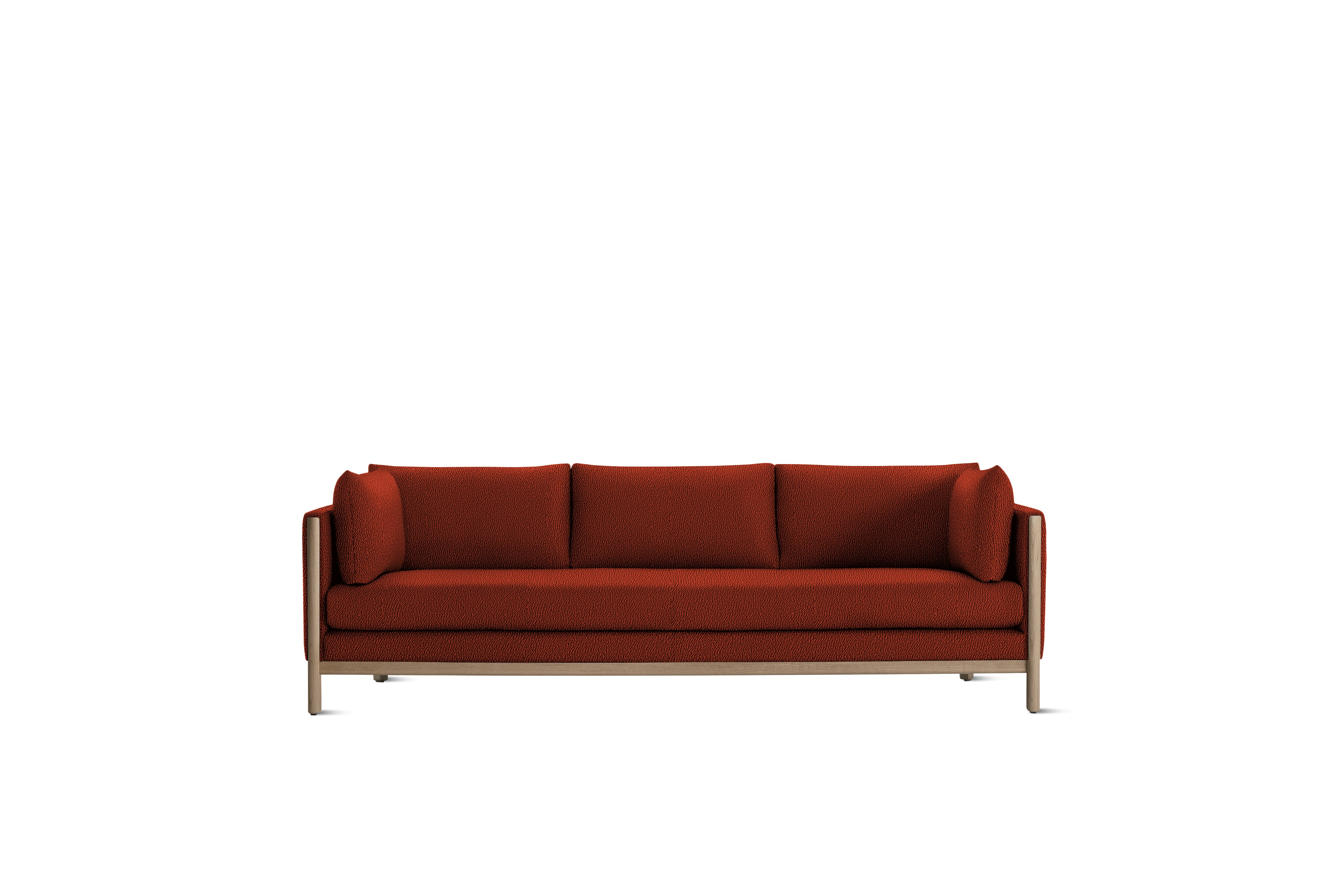 Emmy Sofa, 92 In, Turf, Paprika, Oak