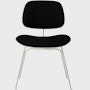 White, White, and Black Hopsak - Eames Molded Plastic Dining Chair (EC-127)