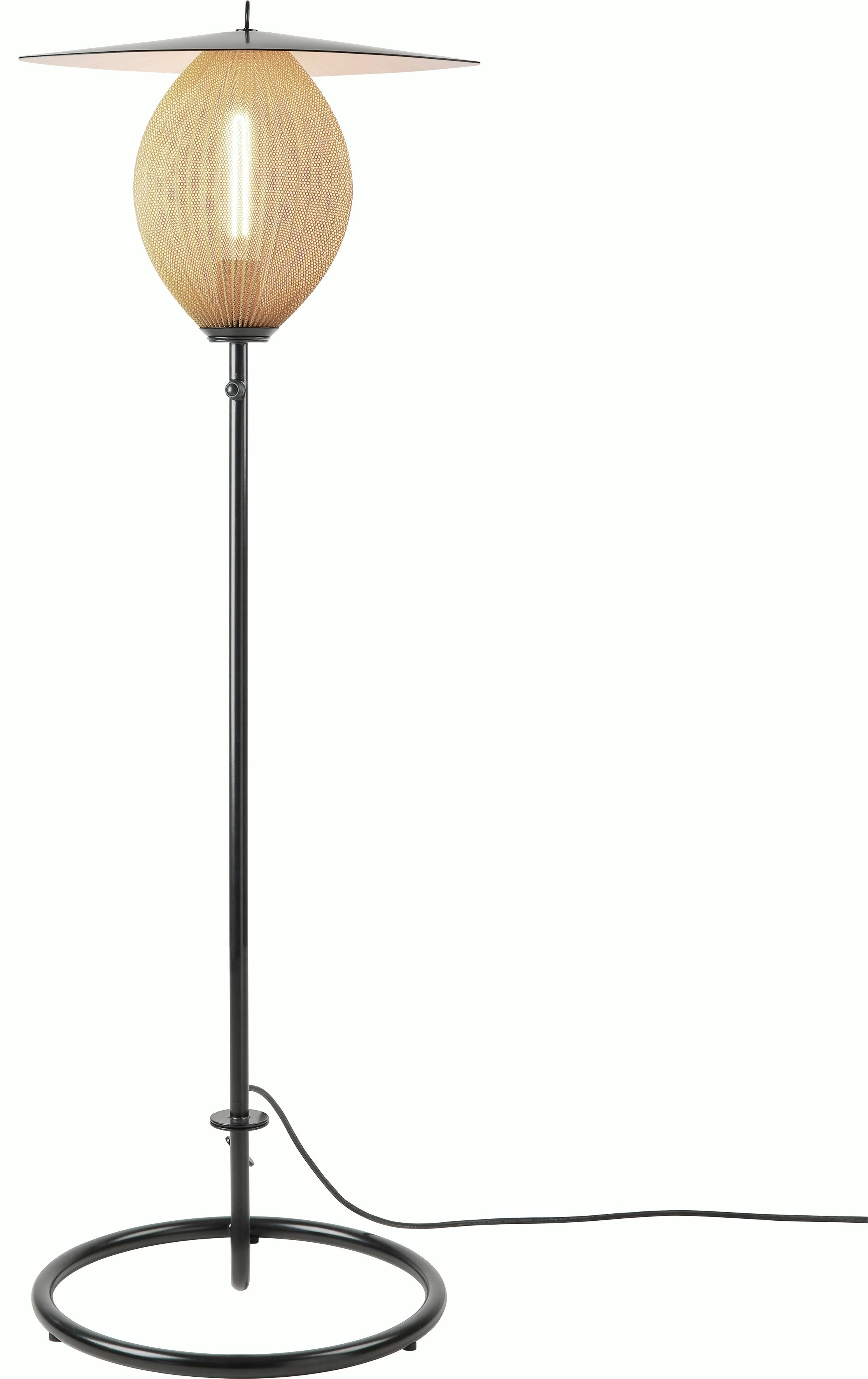 A Satellite Outdoor Floor Lamp in Cream White viewed from the front.