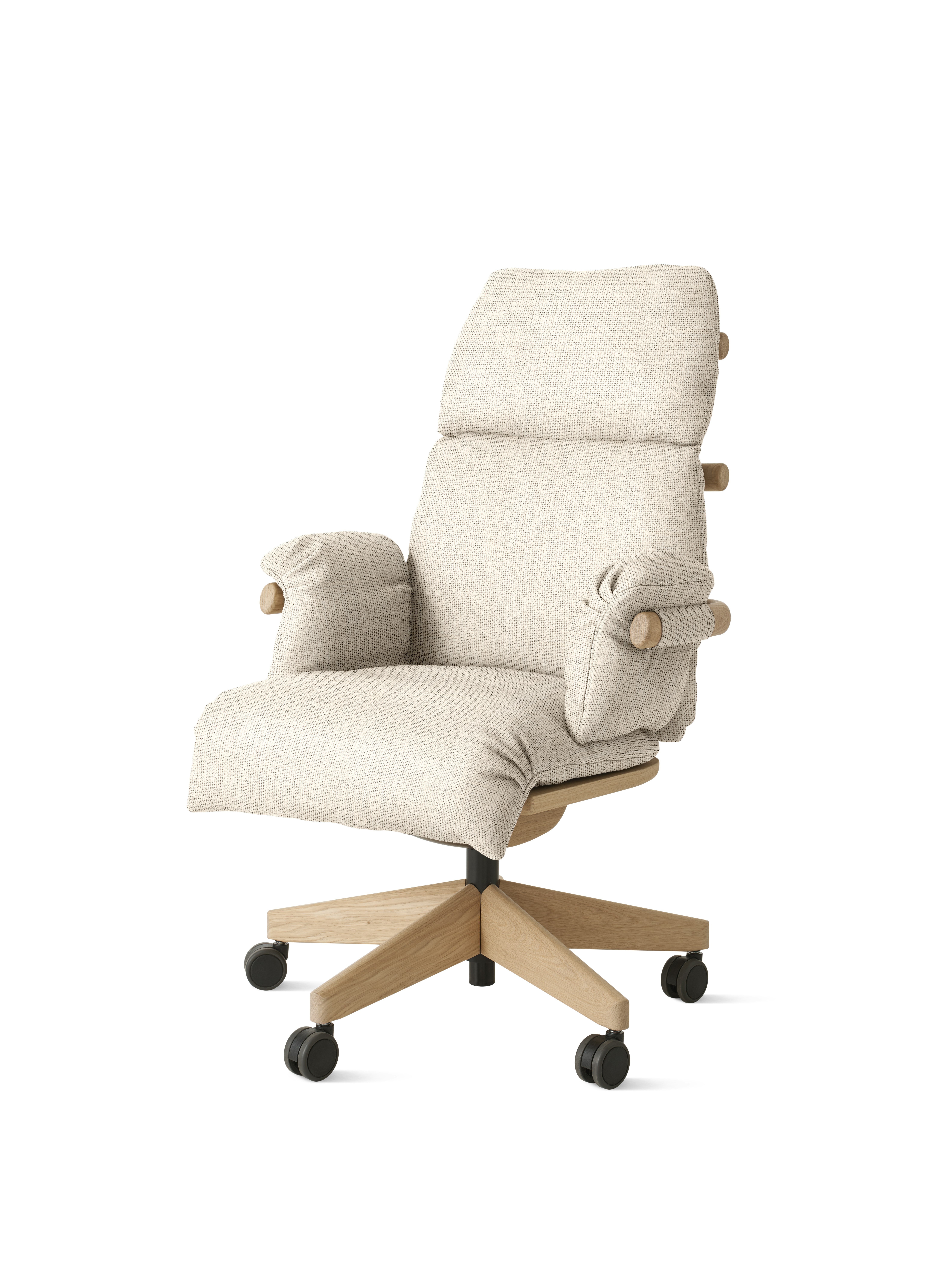 Ramus Chair - High Back,  Pebble Weave,  Ecru,  Oak