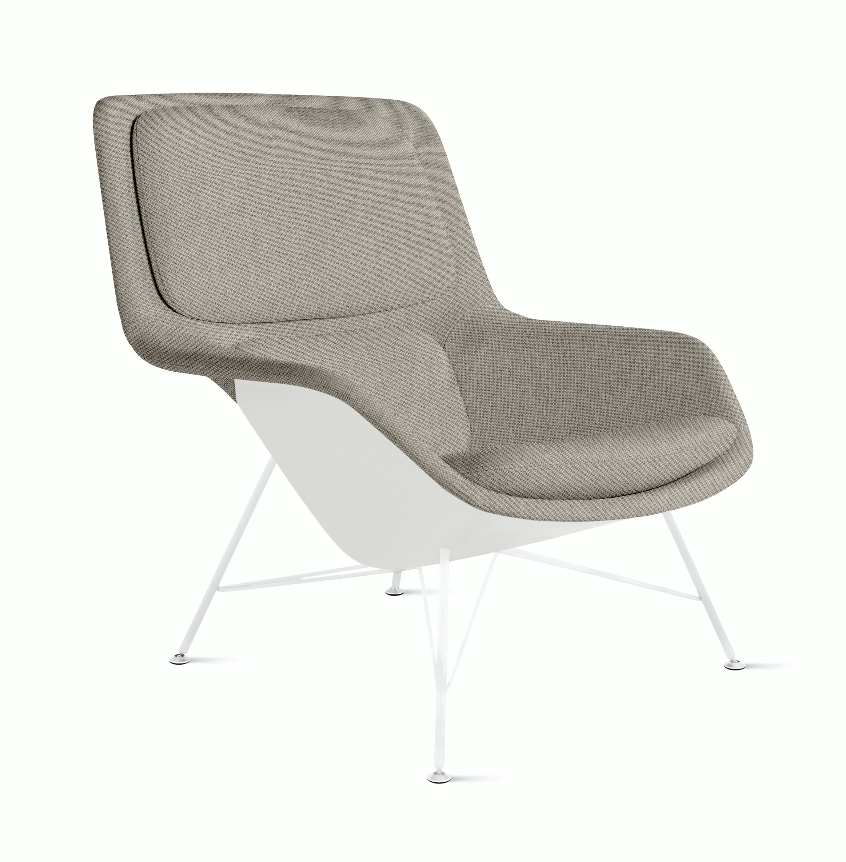 Striad Lounge Chair - Mid Back,  Mode,  Sycamore,  White,  Wire,  White