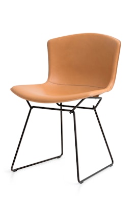 bertoia leather covered side chair