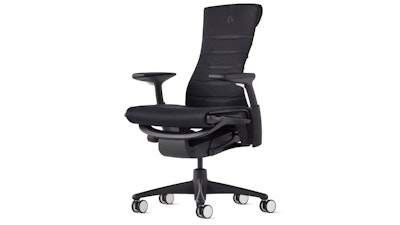 A black Herman Miller Embody chair